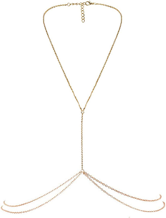 Bestjybt Fashion Women Body Belly Waist Charm Chain Bikini Beach Pendant Necklace Gold Apparel & Accessories > Jewelry > Body Jewelry Bestjybt