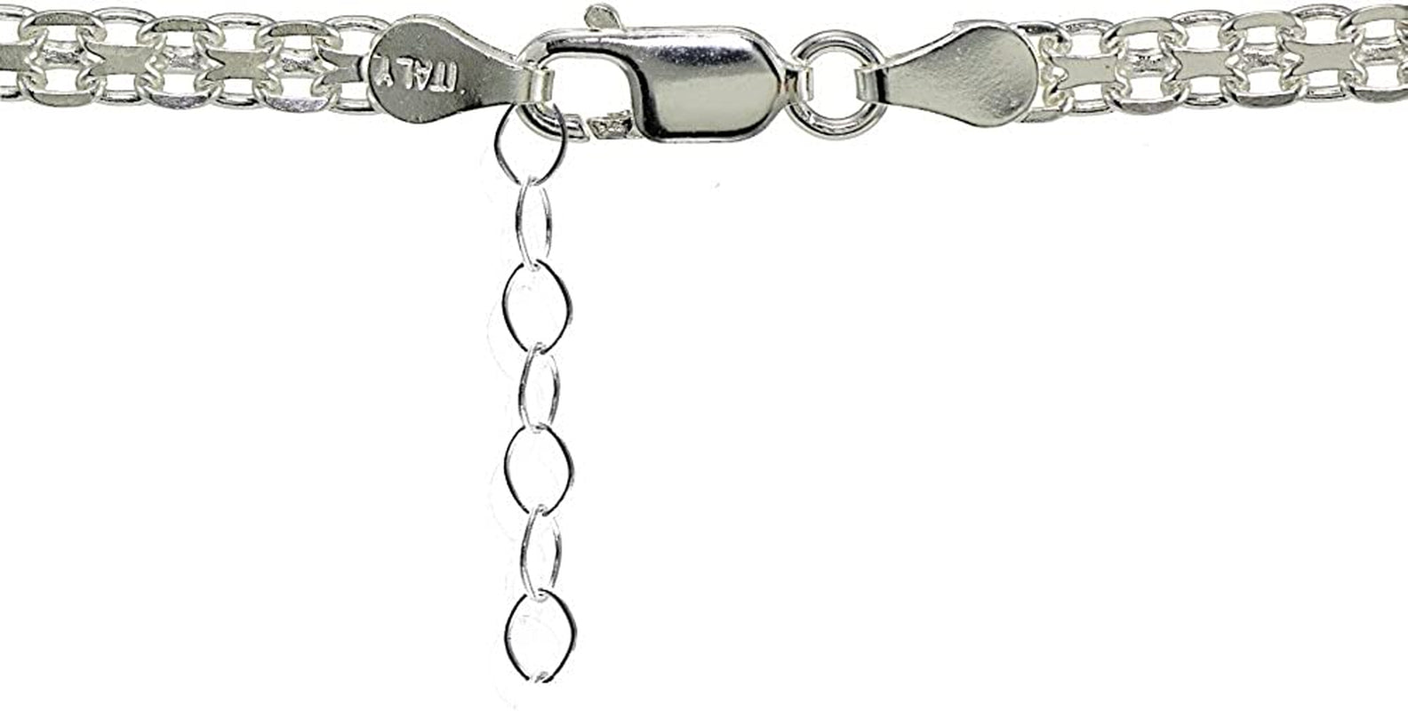 Hoops & Loops 925 Sterling Silver Bismarck Link Design Chain Anklet Ankle Bracelet for Women Teen Girls Men Apparel & Accessories > Jewelry > Anklets Hoops & Loops