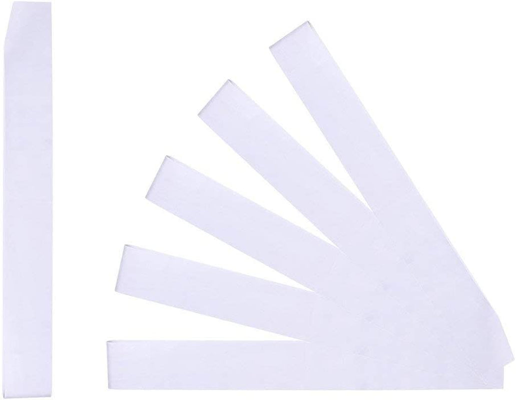 Teemico 24 Pack Blank Satin Sash Plain Sash for Wedding Party Decoration and DIY Accessory (White, 10Cm by 78Cm) Apparel & Accessories > Clothing Accessories > Sashes Teemico White