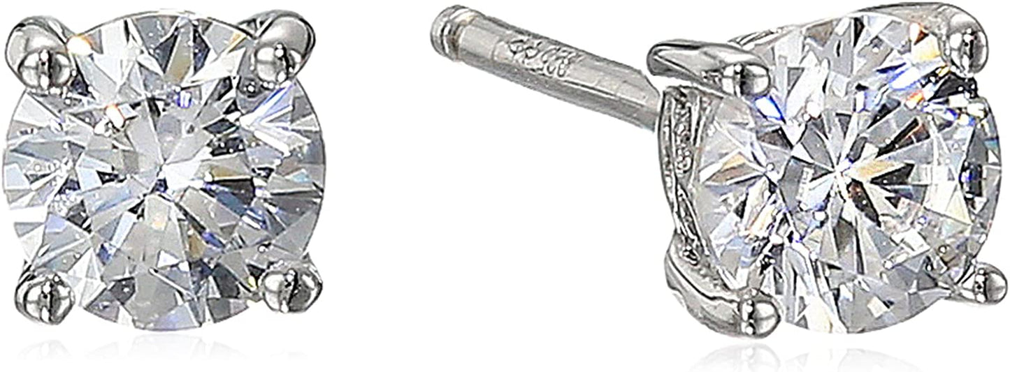 Collection Platinum or Gold Plated Sterling Silver Round-Cut Stud Earrings Made with Infinite Elements Zirconia Apparel & Accessories > Jewelry > Earrings Amazon Collection Platinum-plated 3/4 cttw