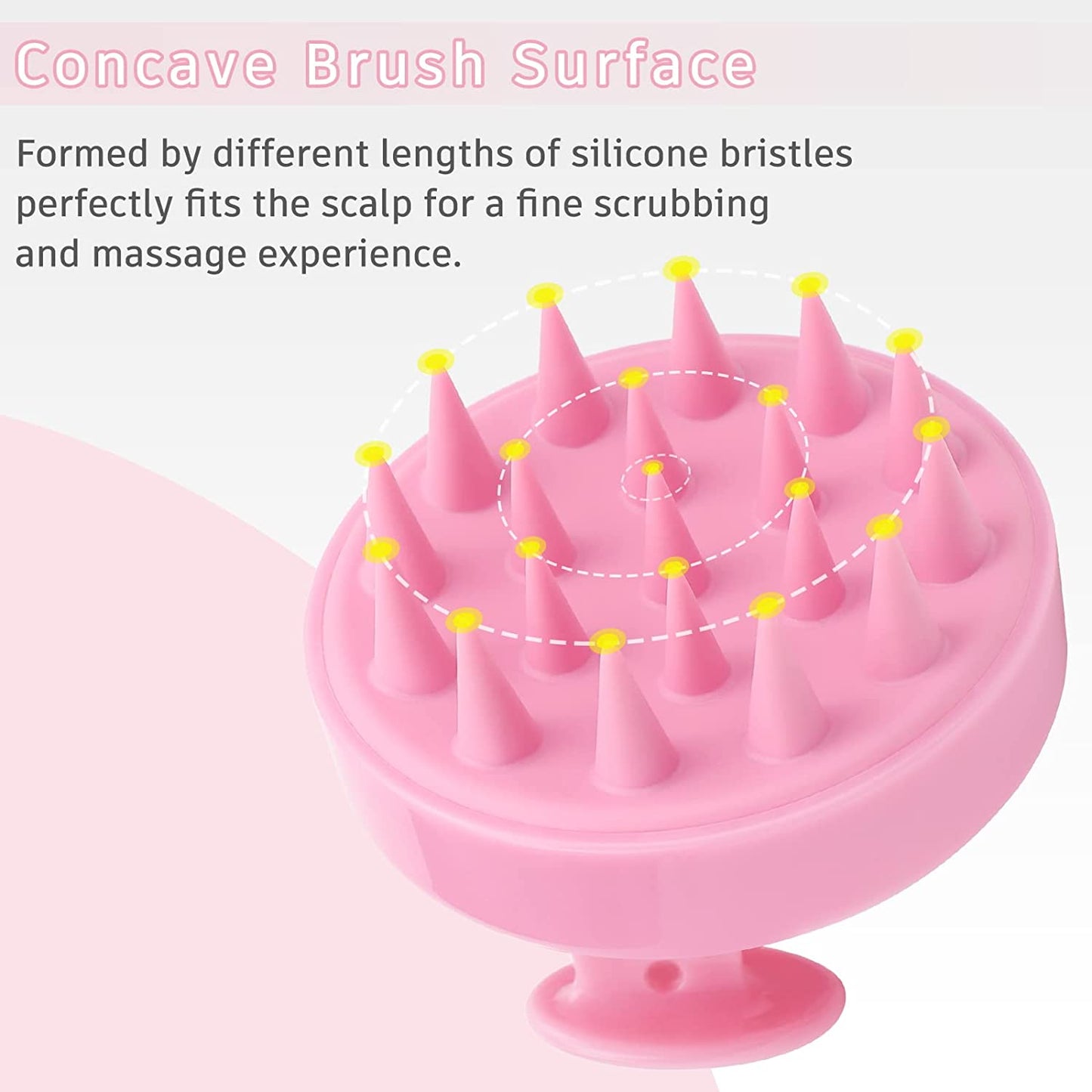 FREATECH Scalp Massager Shampoo Brush with Long & Flexible Silicone Bristles for Hair Care and Head Relaxation, Glide through Hair Easily, Dandruff Removal and Itching Relief, Wet and Dry, Pink Health & Beauty > Personal Care > Hair Care FREATECH