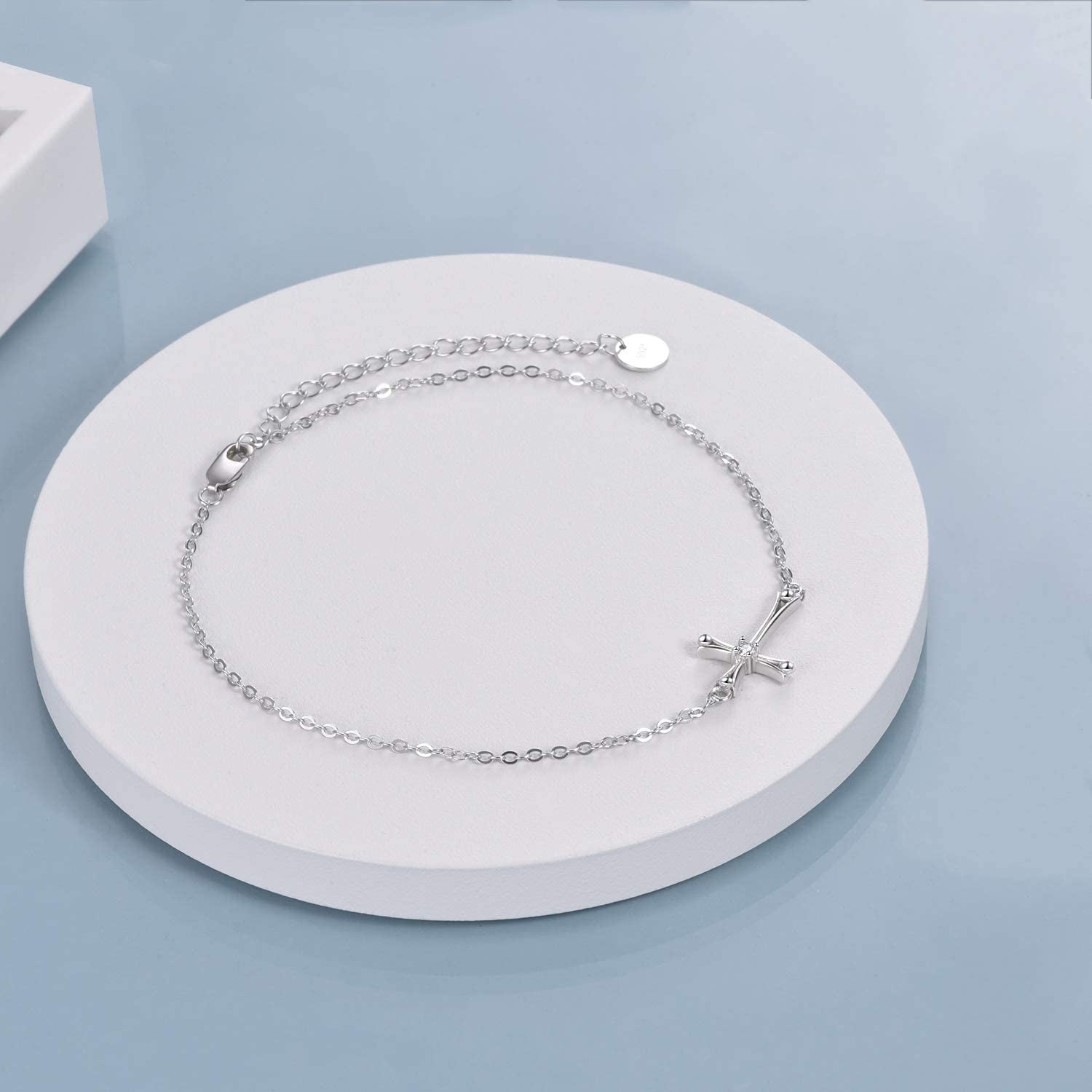 POPLYKE 925 Sterling Silver Infinity/Cross/Mermaid/Starfish/Pearl Anklet for Women Summer Jewelry Apparel & Accessories > Jewelry > Anklets POPLYKE