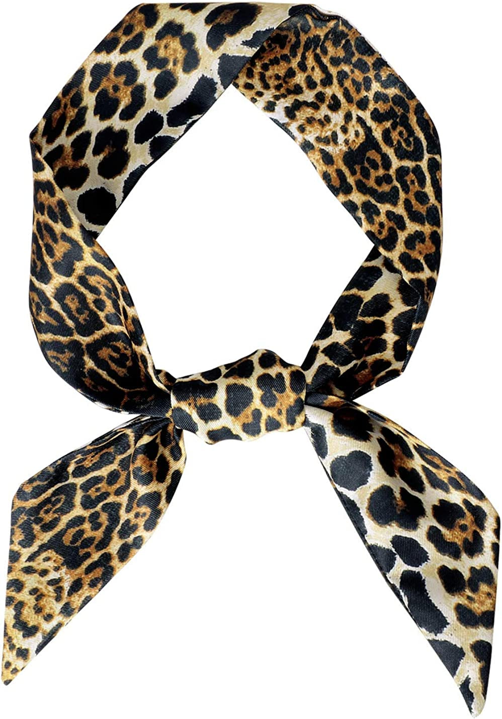 GERINLY Leopard Neck Tie Chic Skinny Scarf Hairband Stylish Purse Scarf Leopard Accessory Apparel & Accessories > Clothing Accessories > Bandanas & Headties GERINLY D-leopard