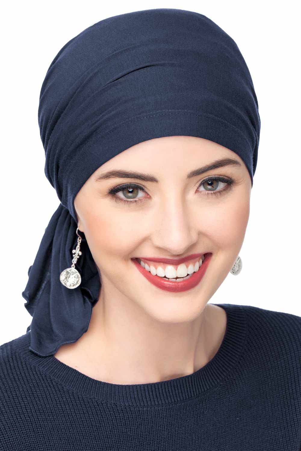 Headcovers Unlimited Slip-On Scarf - Cancer Headwear for Women (Cream) Apparel & Accessories > Clothing Accessories > Headwear Headcovers Navy One Size