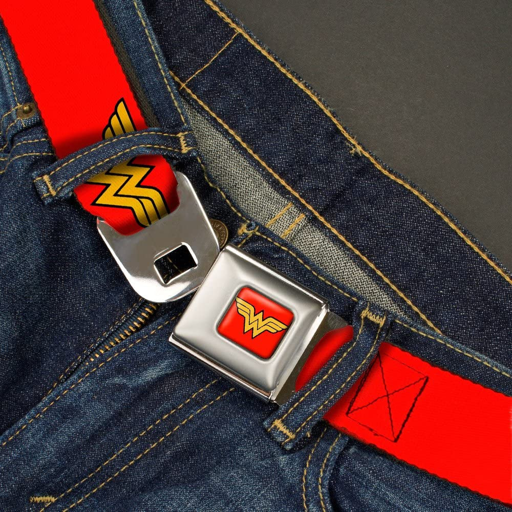 Buckle-Down Seatbelt Belt - Wonder Woman Logo Red - 1.0" Wide - 20-36 Inches in Length Apparel & Accessories > Clothing Accessories > Belts Buckle-Down
