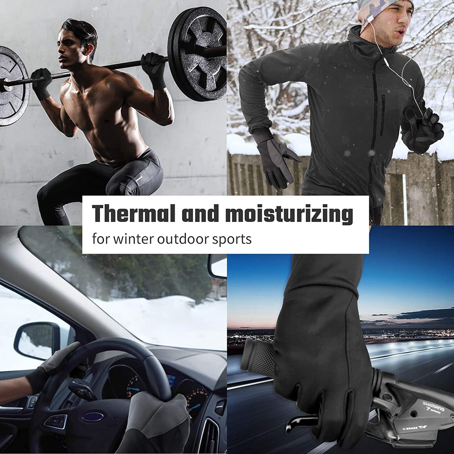 Winter Gloves Touch Screen Water Resistant Thermal for Running Cycling Driving Hiking Windproof Warm Gifts for Men and Women Apparel & Accessories > Clothing Accessories > Gloves & Mittens FanVince