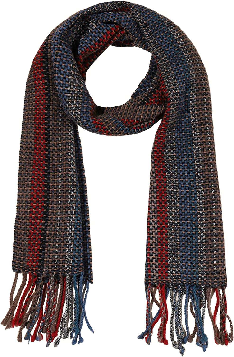 WAMSOFT 100% Pure Wool Scarf, Thick Long Plaid Scarf Winter Tartan Scarves for Men Women… Apparel & Accessories > Clothing Accessories > Scarves & Shawls WAMSOFT Red Grey