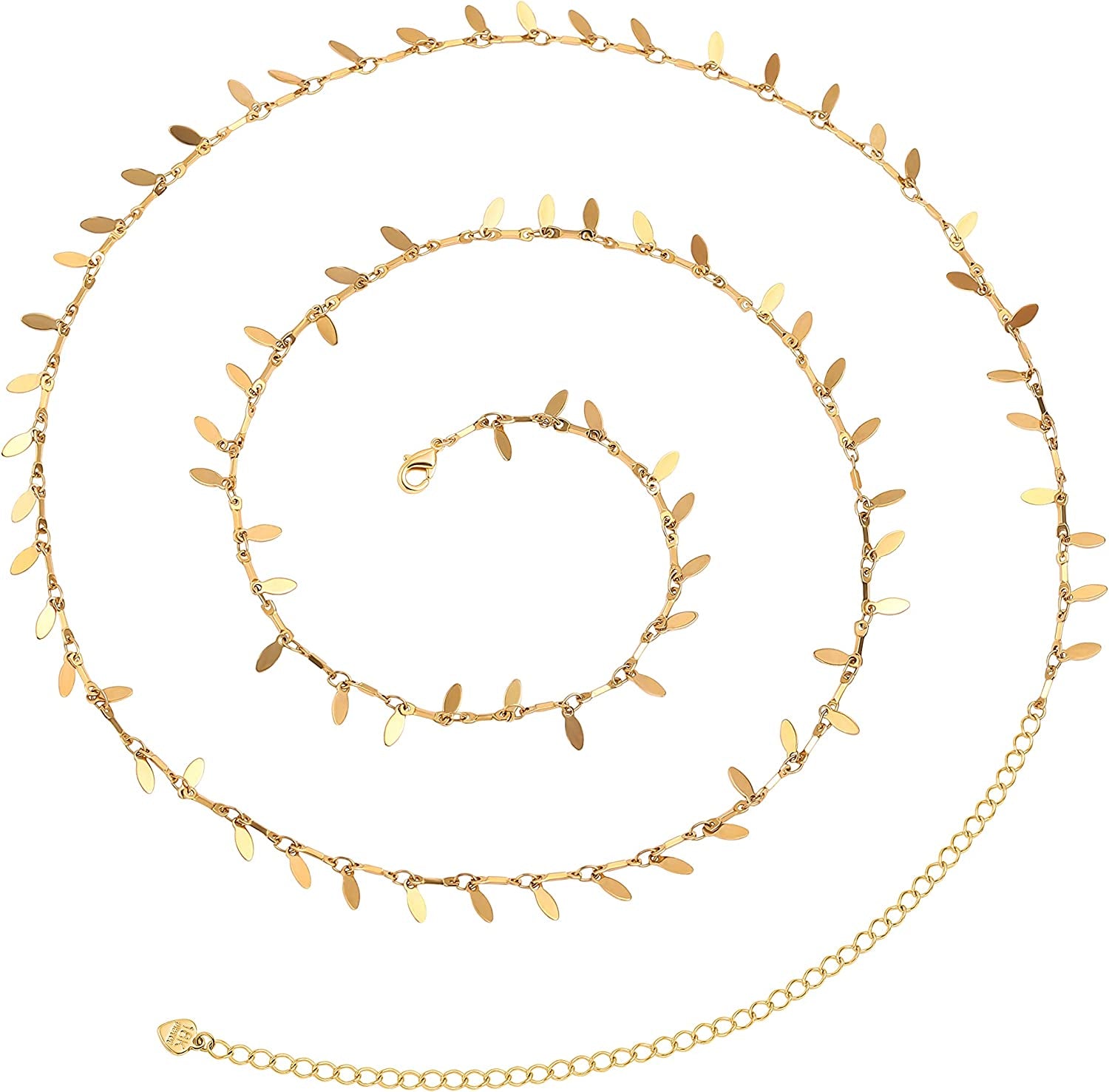 PEARLADA Minimalist Beach Bikini Body Chain 18K Gold Pearl Belly Chain Adjustable Shell Charms Trendy Jewelry Handmade for Women Sexy Waist Chain Apparel & Accessories > Jewelry > Body Jewelry PEARLADA 7. Bar & sequins