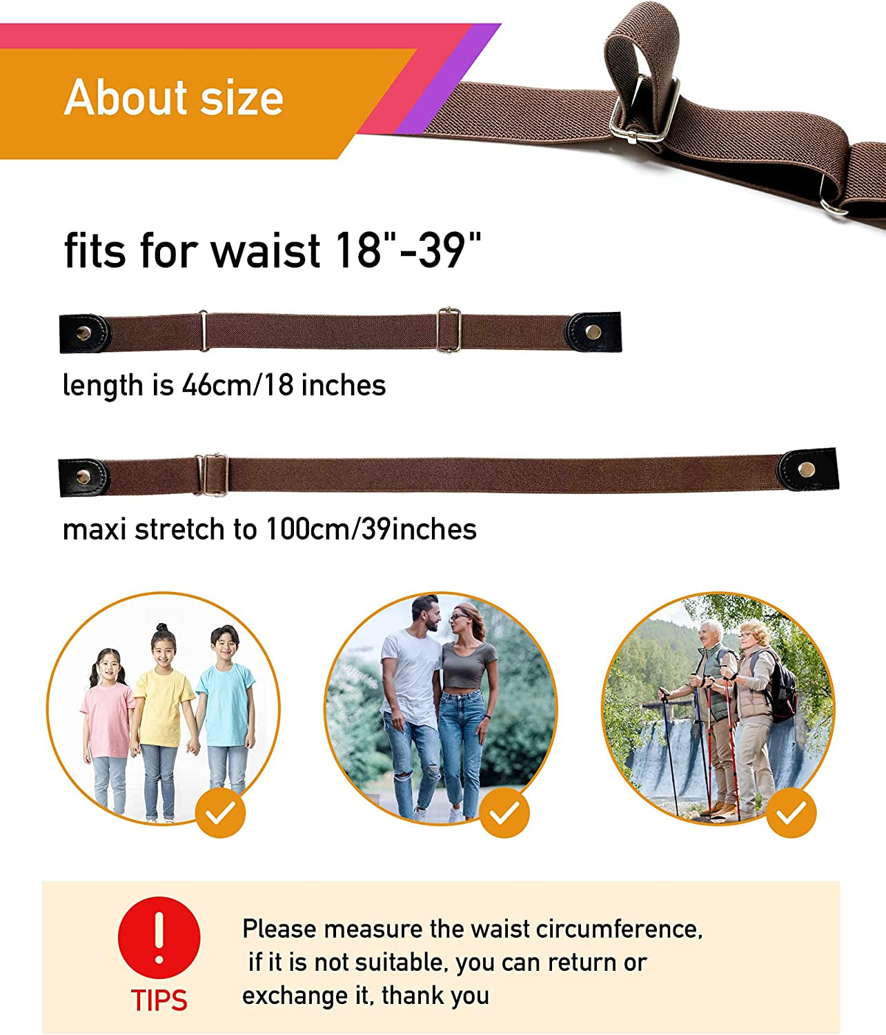 No Buckle Comfortable Elastic Stretch Belts for Womens, Black Elastic Waist Adjustable Invisible Belts for Jeans Pants(2 Sets) Apparel & Accessories > Clothing Accessories > Belts YUNDUOJIA