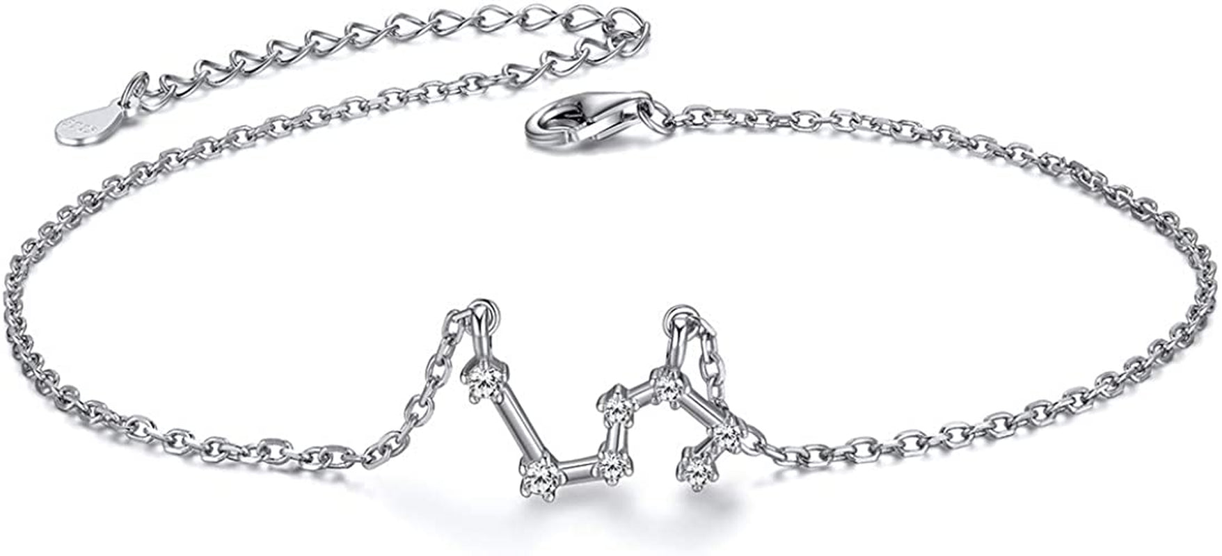 Chicsilver 12 Constellation Zodiac Anklet for Women Girls Sterling Silver Cubic Zirconia Horoscope Ankle Bracelets, 8"-10" Adjustable(With Gift Box) Apparel & Accessories > Jewelry > Anklets ChicSilver Jewelry Leo (Jul 23 - Aug 22)