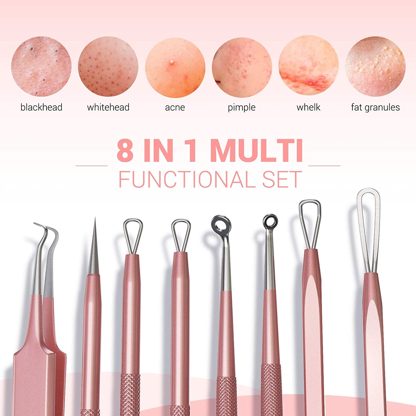 Melodysusie Blackhead Remover Pimple Popper Tool Kit Professional Blackhead Extractor Tool for Nose Face, Stainless Comedone Extractor, Blemish Whitehead Popping Tool with Portable Metal Case Health & Beauty > Personal Care > Cosmetics > Cosmetic Tools > Skin Care Tools MelodySusie