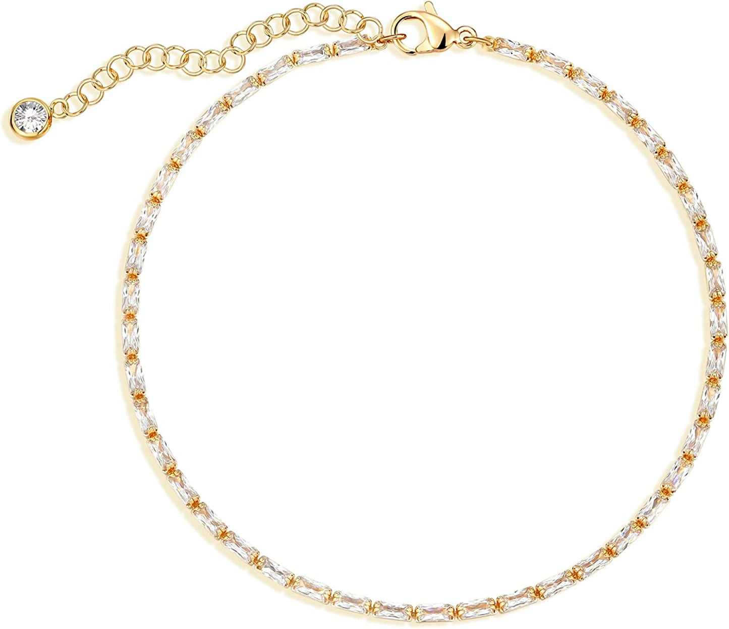 Mevecco Gold Evil Eye Charm Anklet,14K Gold Plated Boho Beach Dainty Cute Tiny Lucky Star Foot Chain Ankle Bracelet Silver Beaded Chain Anklet for Women Apparel & Accessories > Jewelry > Anklets MEVECCO CZ-Rectangle