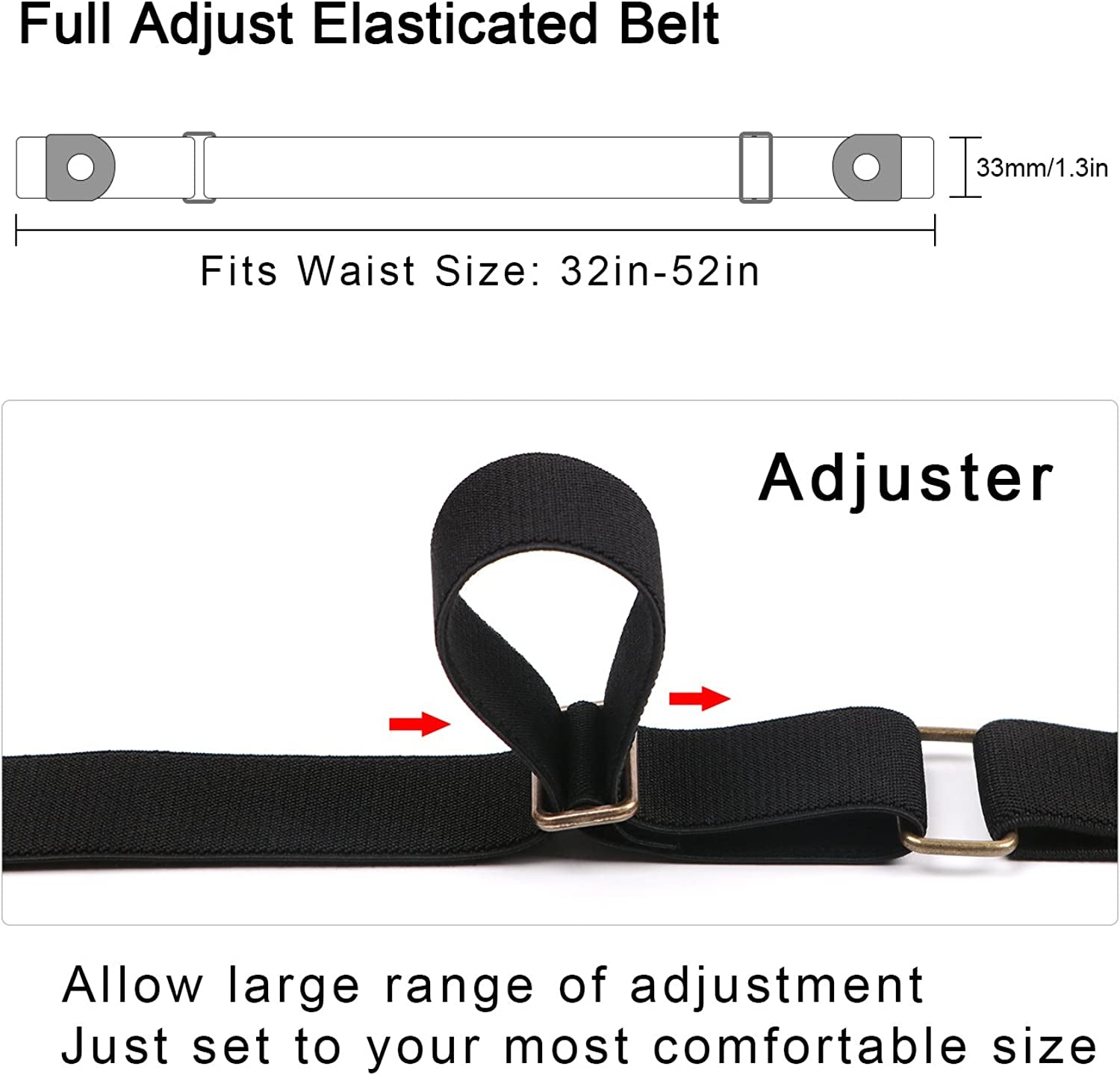 No Buckle Invisible Elastic Stretch Belt for Men/Women Fits Waist 24-50In Father Day Gift Apparel & Accessories > Clothing Accessories > Belts XZQTIVE