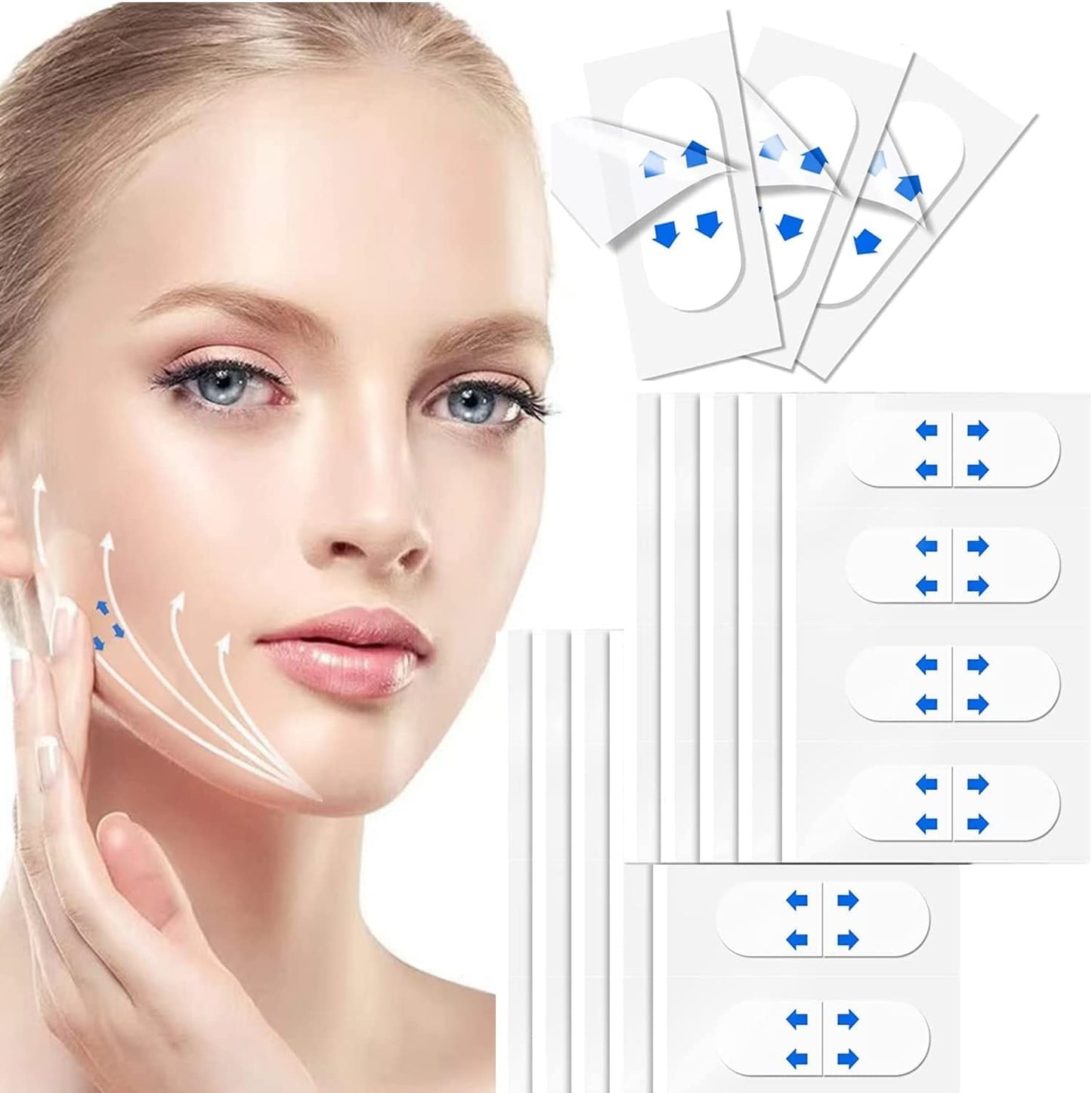 OETNAISAN Face Lift Tape, Instant Face Lifting Tape High Elasticity and Waterproof Instant Face Lifting Sticker for V-Line Face, Make-Up Face Lift Tools for Double Chin, 40 Pcs Health & Beauty > Personal Care > Cosmetics > Cosmetic Tools > Skin Care Tools OETNAISAN