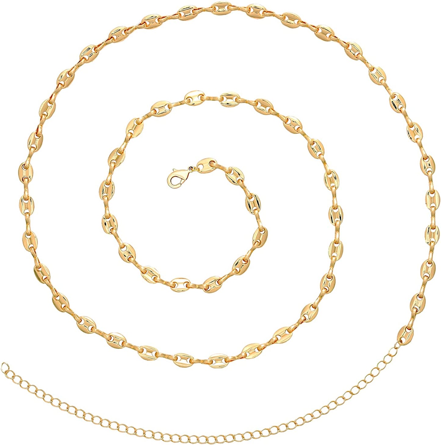 TOBENY 27.5/33.5/40 Inches Waist Belly Chains for the Waist for Women 14K Gold Plated Belly Chains for Women plus Size Body Chain for Women Teens Apparel & Accessories > Jewelry > Body Jewelry TOBENY E 27.5 Inches