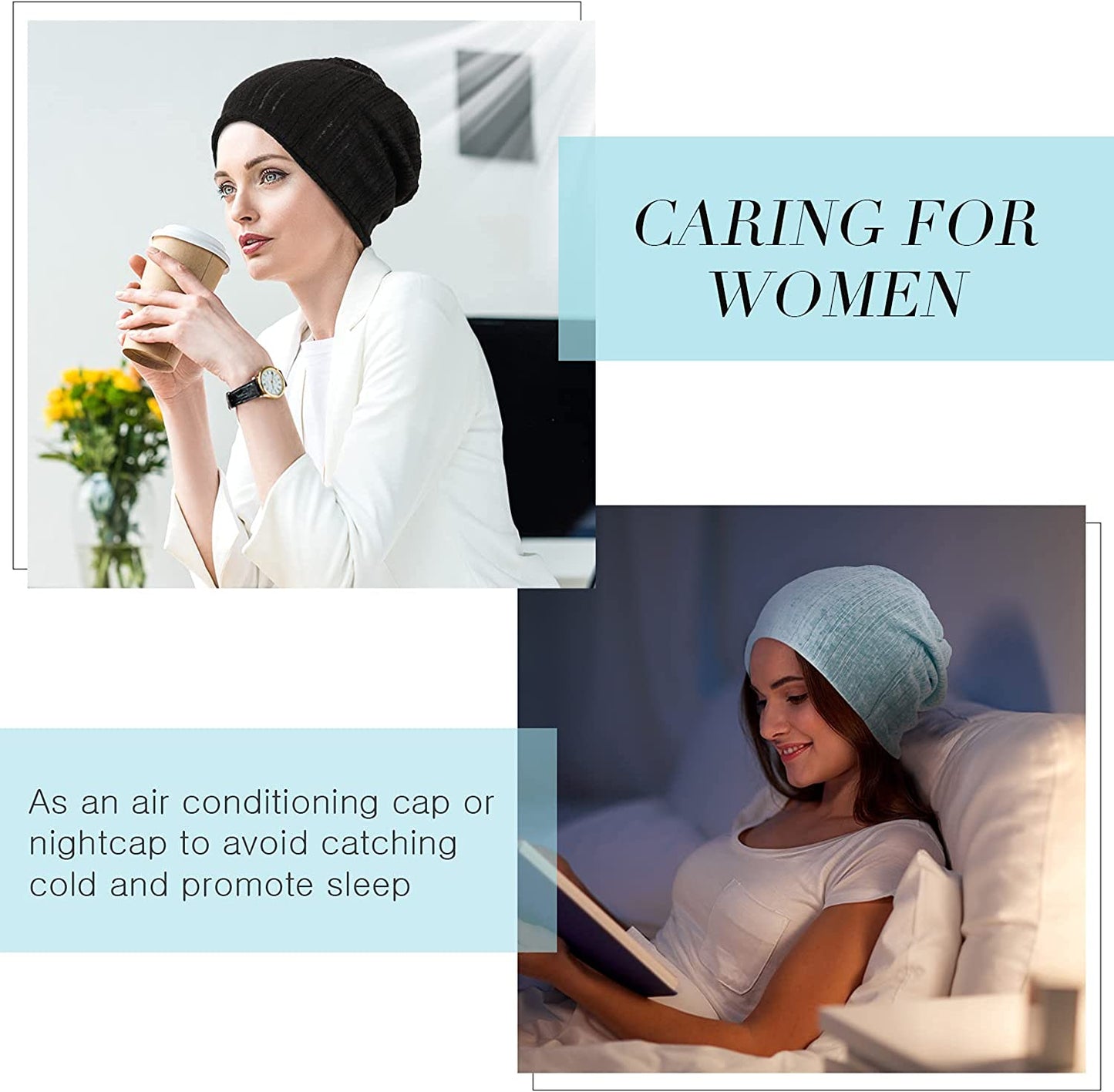 SATINIOR 5 Pieces Women'S Slouchy Beanie Hat Baggy Skull Sleep Cap Turban Headwear Apparel & Accessories > Clothing Accessories > Hats SATINIOR