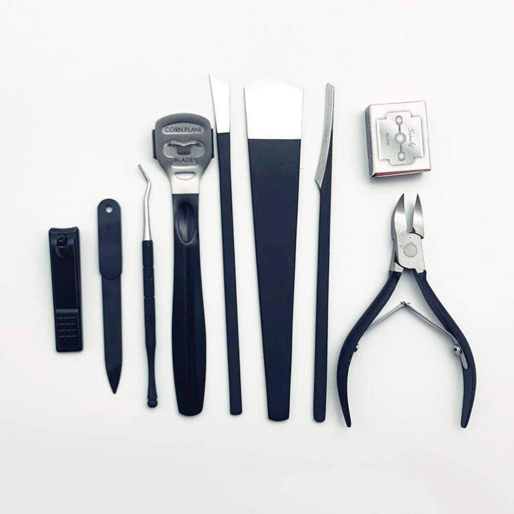 Foot Care Pedicure Callus Shaver Hard Skin Remover 10 Blades Ingrown Toenail Tools Kit, Ingrown Toenail Removal Correction Clippers, Professional Pedicure Tools (Black)… Health & Beauty > Personal Care > Foot Care ATTENDRE
