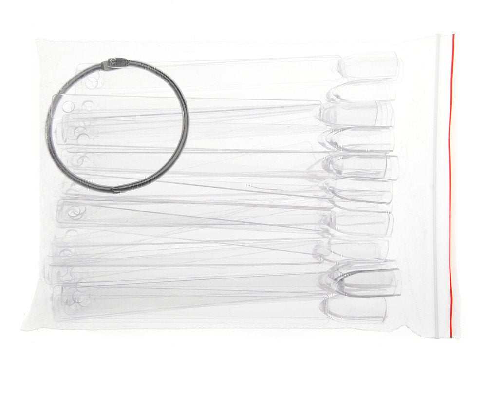 Tfscloin 100Pcs Fan-Shaped Nail Swatch Sticks, False Fake Nail Art Tips Sticks Polish Gel Salon Display Practice Tools with Metal Split Ring Holder (Clear) Health & Beauty > Personal Care > Cosmetics > Cosmetic Tools > Nail Tools Tfscloin