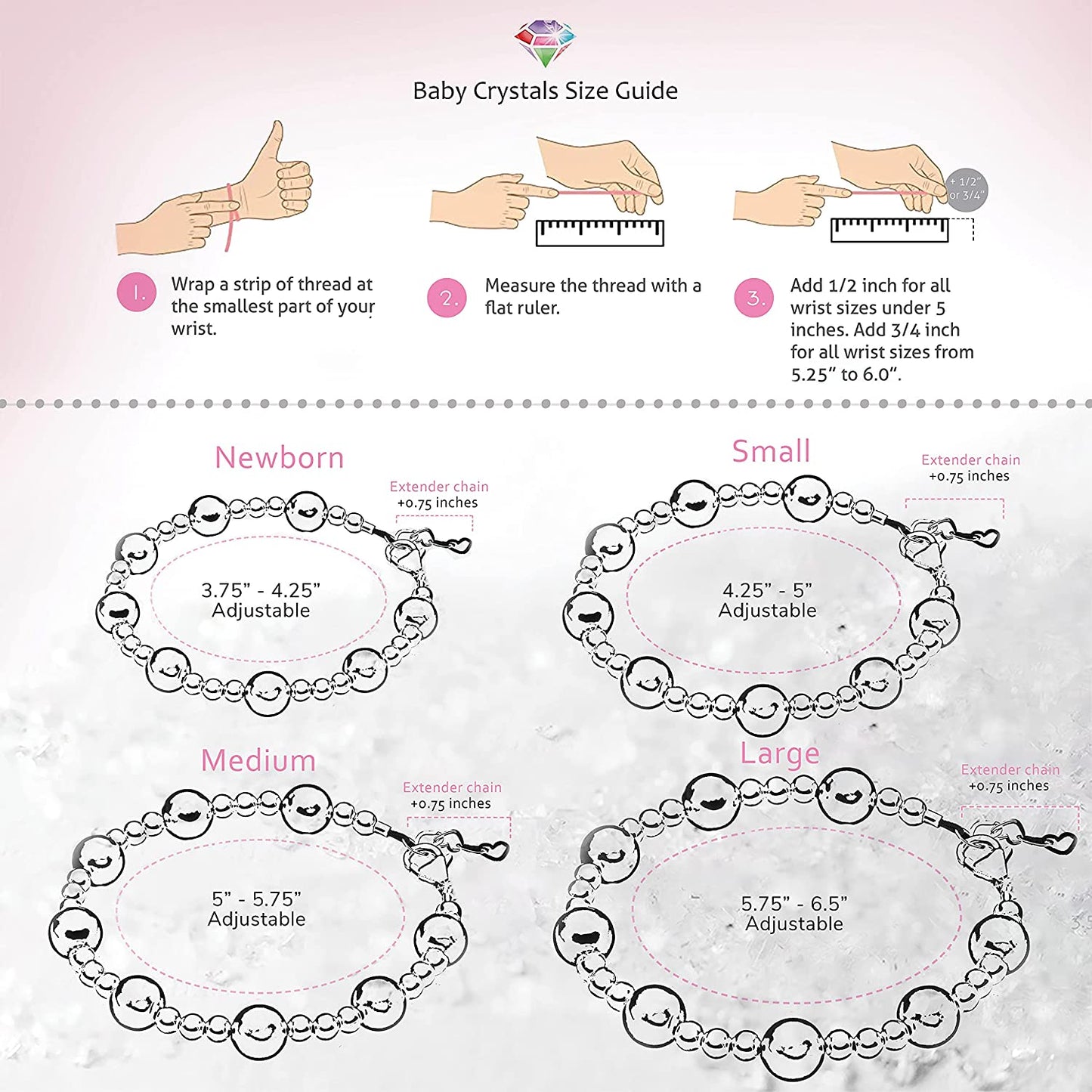 Baby Crystals Sterling Silver Charm Bracelets for Girls -Girls Jewelry with High End European White Simulated Pearls and European Crystals – Birthday Gifts, Pearl Bracelet for Girls Apparel & Accessories > Jewelry > Bracelets Baby Crystals