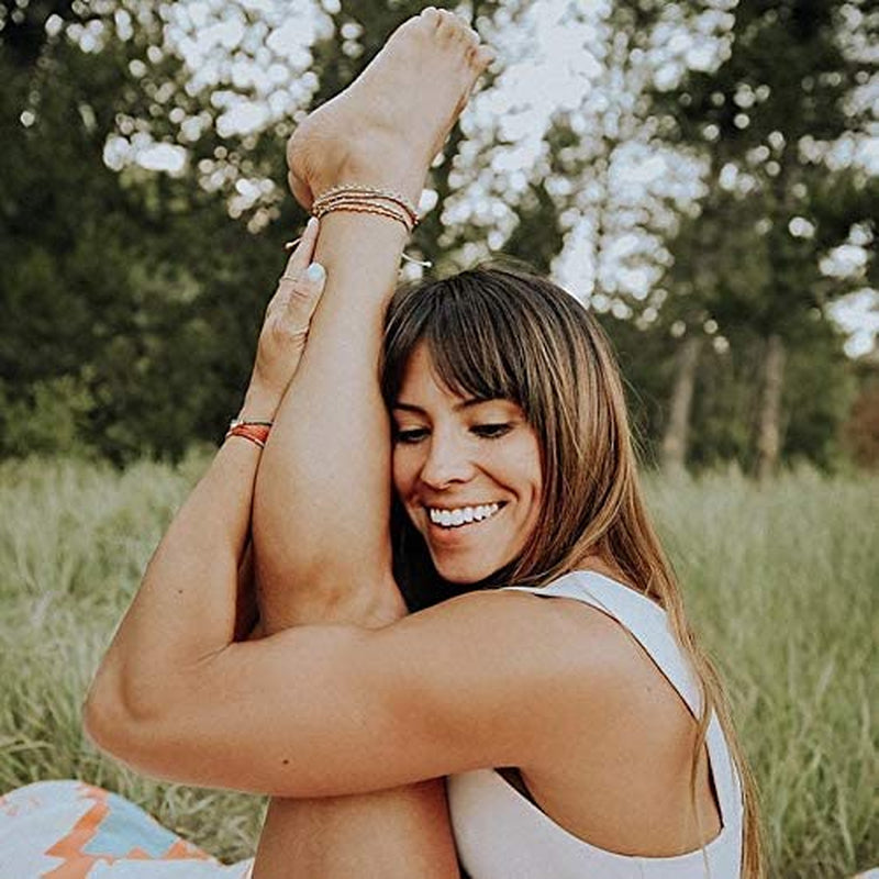 Pura Vida Rose Gold Stitched Beaded Anklet - Waterproof, Artisan Handmade, Adjustable, Threaded, Fashion Jewelry for Girls/Women Apparel & Accessories > Jewelry > Anklets Pura Vida