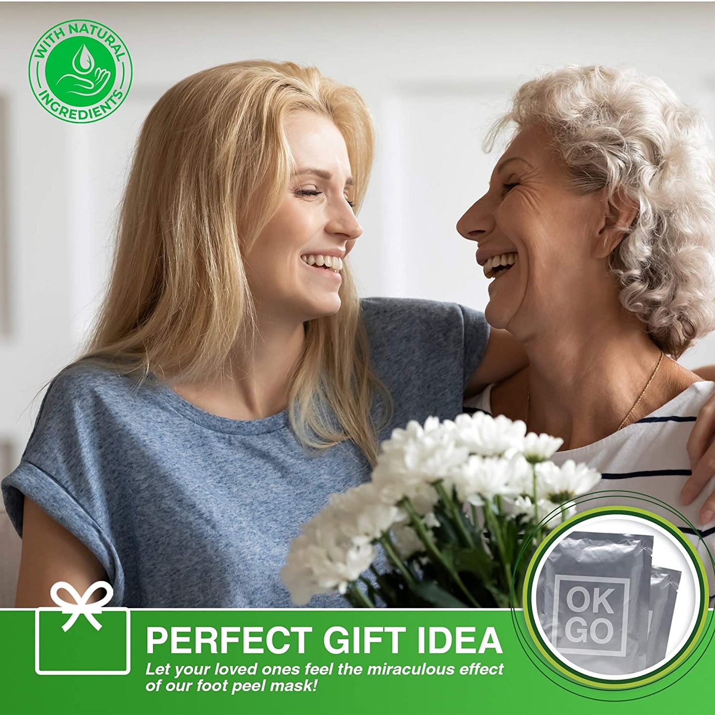 Exfoliating Foot Peel Mask 2 Pack - Baby Feet Peeling Mask for Dead Skin - Remove Calluses, Cracked Heels Repair Dry Toe Skin - Baby Soft Feet Gel Socks - Natural Foot Care Treatment with Aloe Vera Health & Beauty > Personal Care > Foot Care OK Goods