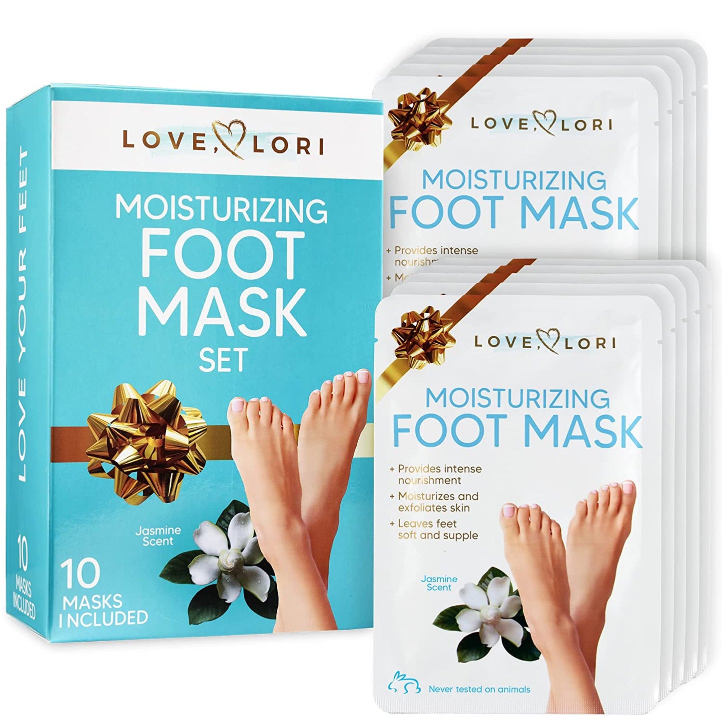 Foot Mask Moisturizing 3 Pairs by Love Lori – Ultra Hydrating Foot Mask for Dry Cracked Feet, (NON-PEEL) with Hyaluronic Acid, Shea Butter & Coconut Oil – Great Self Care Gifts for Women & Men Health & Beauty > Personal Care > Foot Care LOVE, LORI 10 Count (Pack of 1)