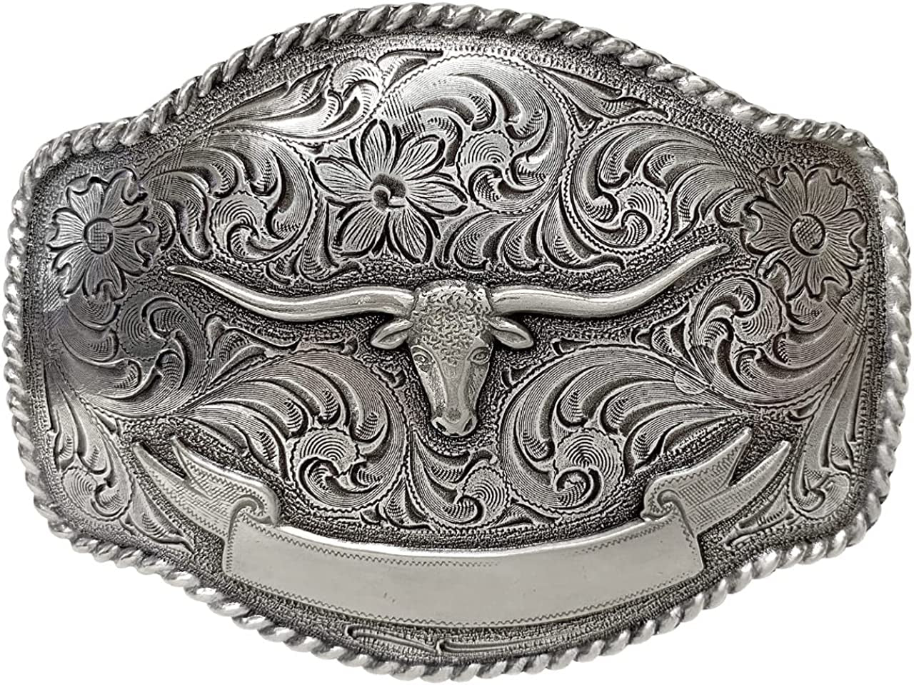 Western Lady Bull Texas Longhorn Steer Head Belt Buckle Fits 1-1/2"(38Mm) Multi-Style Options Apparel & Accessories > Clothing Accessories > Belt Buckles Belts.com Type Buckle G45 - Ha0435 Antique Silver 1-1/2"