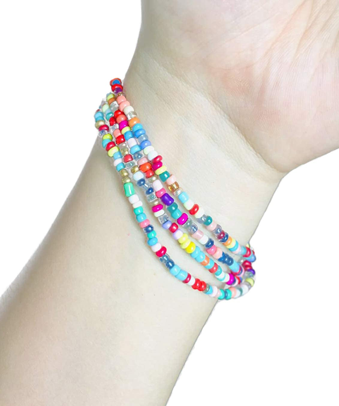 Tornito 16-18Pcs Belly Waist Necklace Chain Summer Jewelry Bikini Body Chain for Women African Waist Bead Set Stretchy Elastic String Multi-Color Sexy Bracelet Anklet Apparel & Accessories > Jewelry > Body Jewelry Tornito