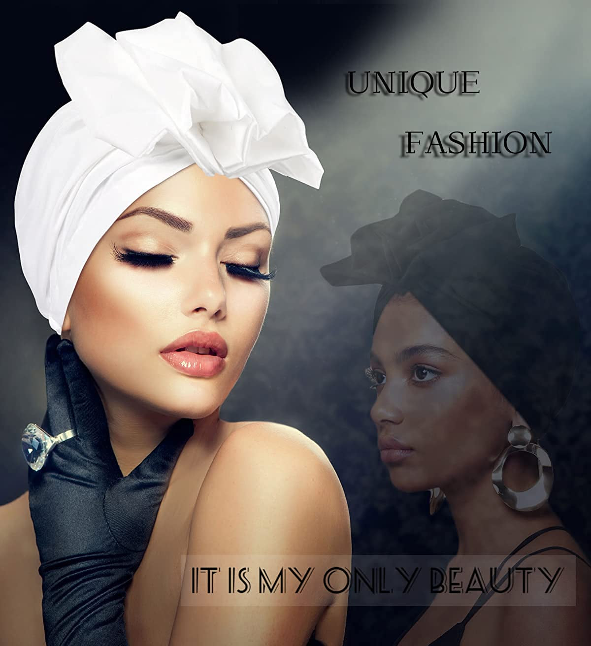 Women Turbans and Head Wraps,Skull-Caps,African Turban Flower Knot Pre-Tied Bonnet Beanie Cap for Women Apparel & Accessories > Clothing Accessories > Headwear DANMY