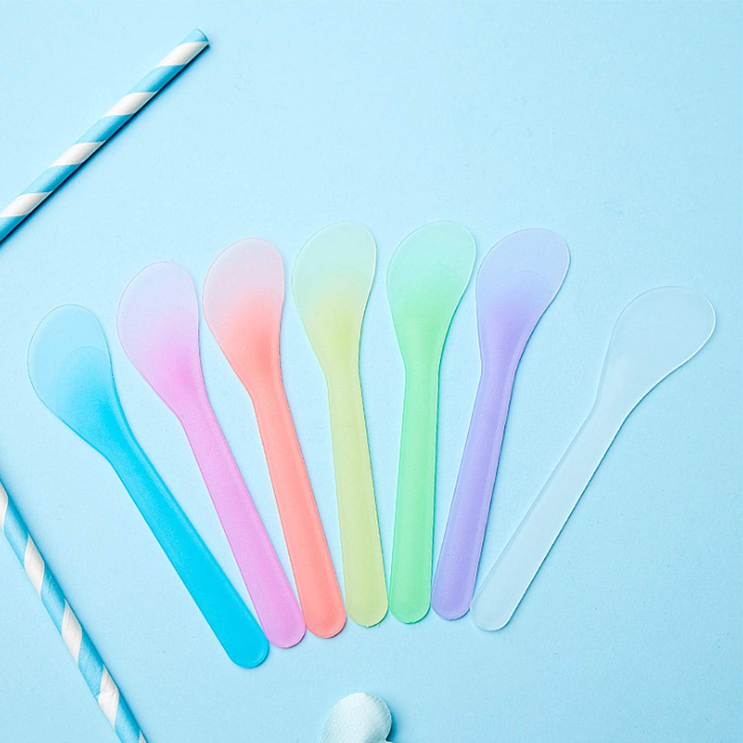 Goiio 100 PCS Cosmetic Spatula, 4.8'' Disposable Plastic Makeup Tools Spoon for Mixing and Sampling (Multi-Color) Health & Beauty > Personal Care > Cosmetics > Cosmetic Tools > Skin Care Tools Goiio