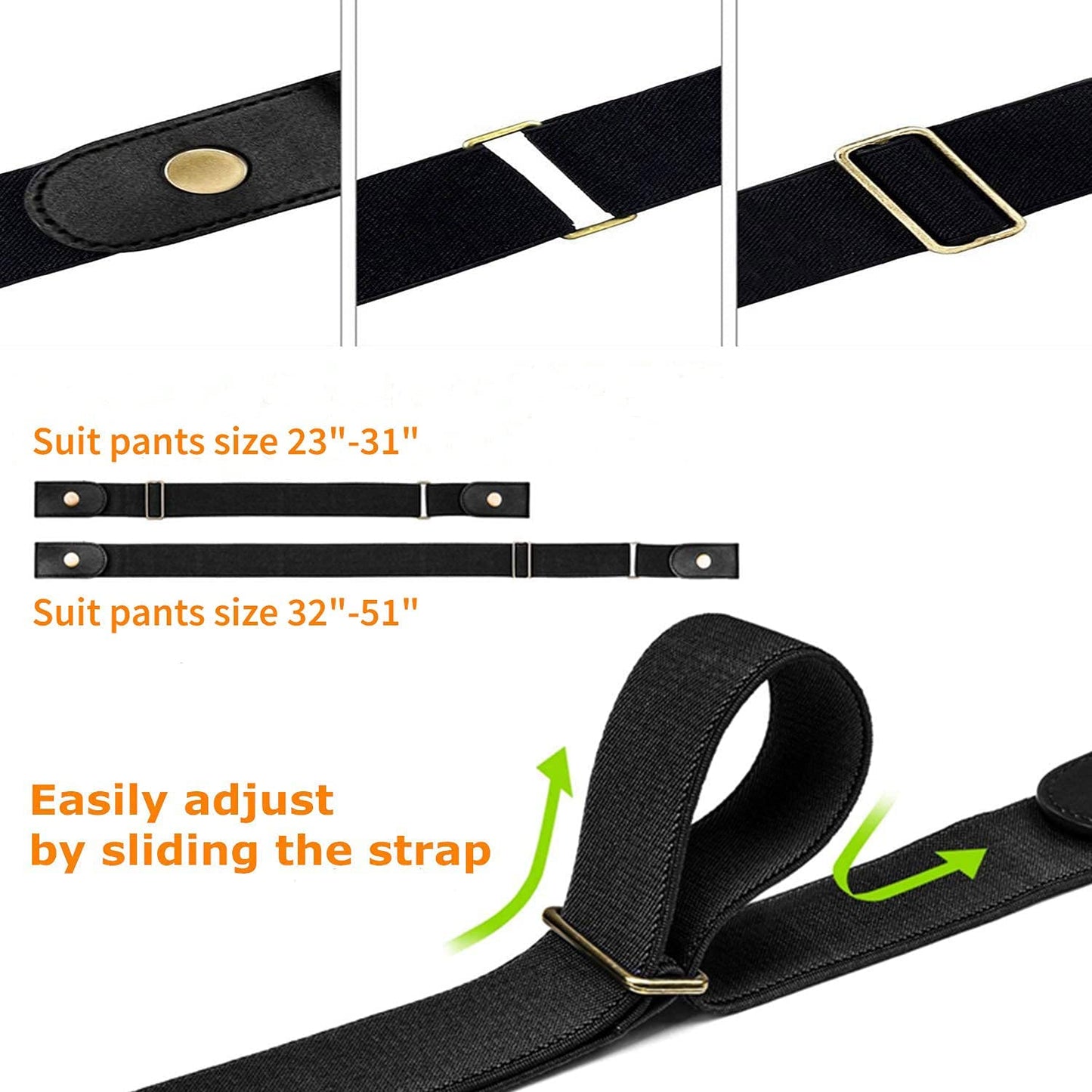 No Buckle Stretch Belt for Women Men Buckle-Free Adjustable Belt for Jeans Apparel & Accessories > Clothing Accessories > Belts LEACOOLKEY