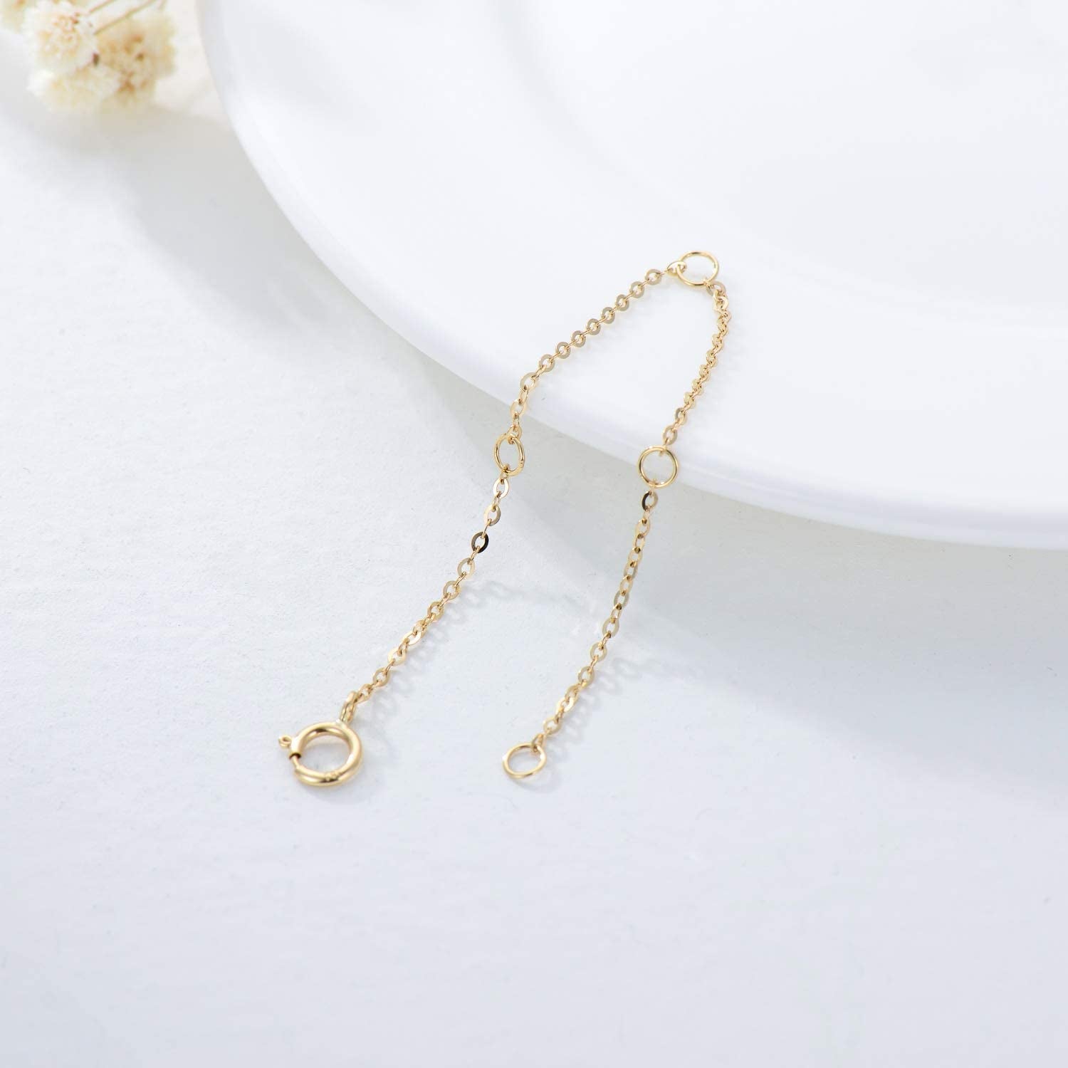 FENCCI 14K Solid Gold Chain Necklace Extender 2,3,4 Inch, Delicate Durable Adjustable Gold Chain Extender for Gold Necklace Bracelet Anklet Apparel & Accessories > Jewelry > Anklets FENCCI