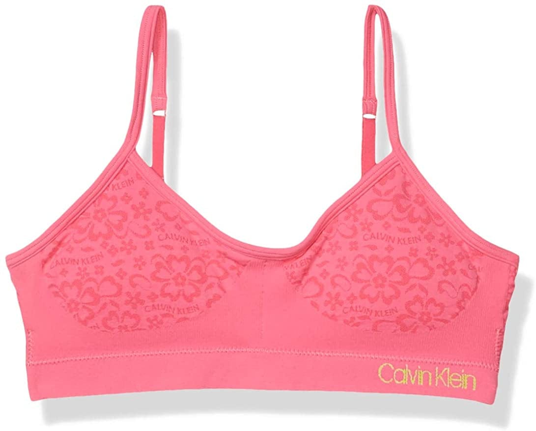 Calvin Klein Seamless Wirefree Comfort Bralette Bra Floral Sugar Plum / X-Large