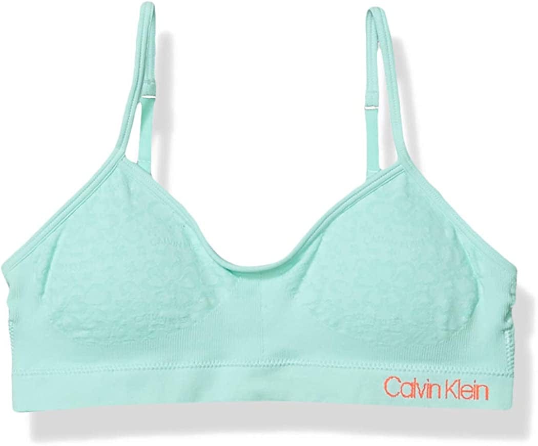 Calvin Klein Seamless Wirefree Comfort Bralette Bra Floral Logo Beach / Medium