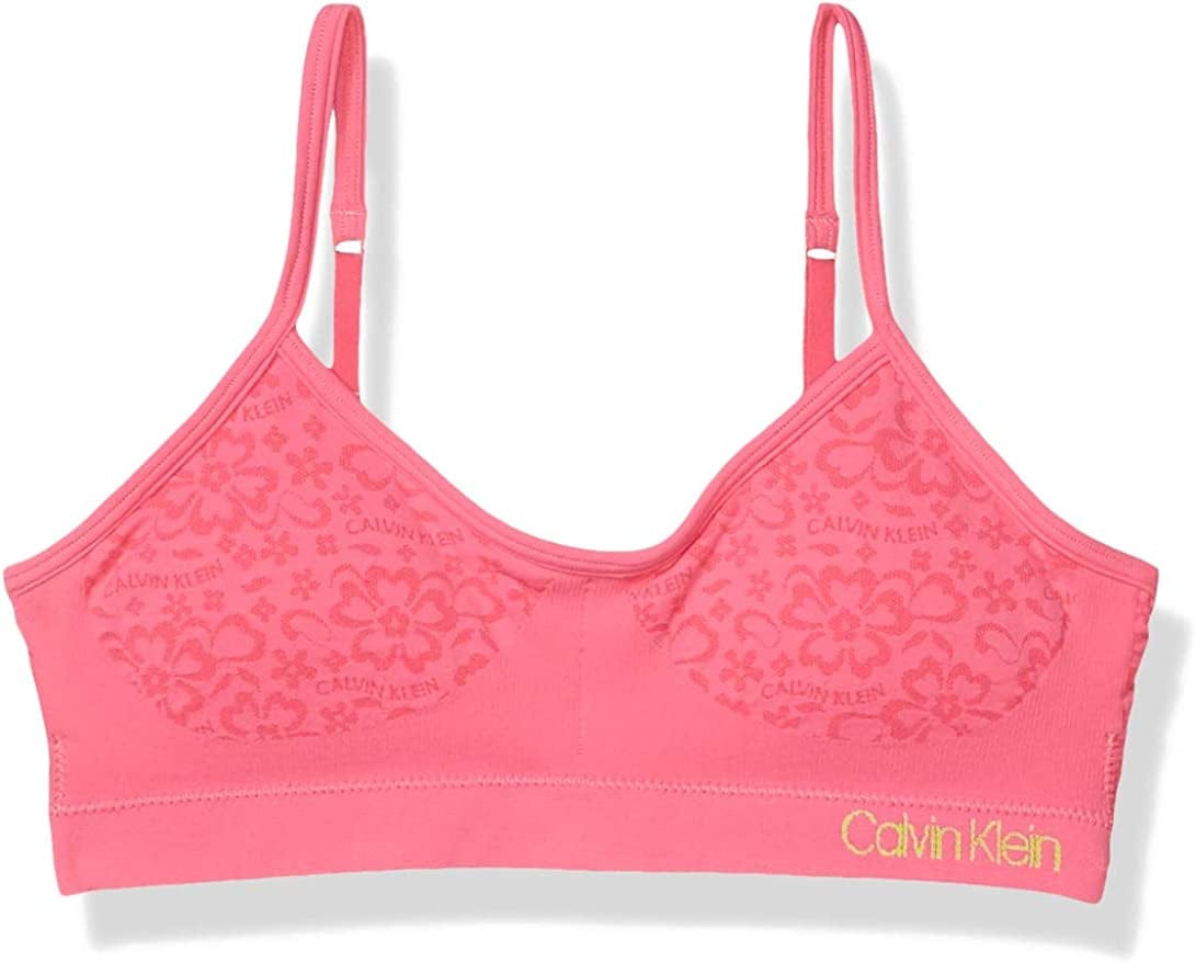 Calvin Klein Seamless Wirefree Comfort Bralette Bra Floral Sugar Plum / Large