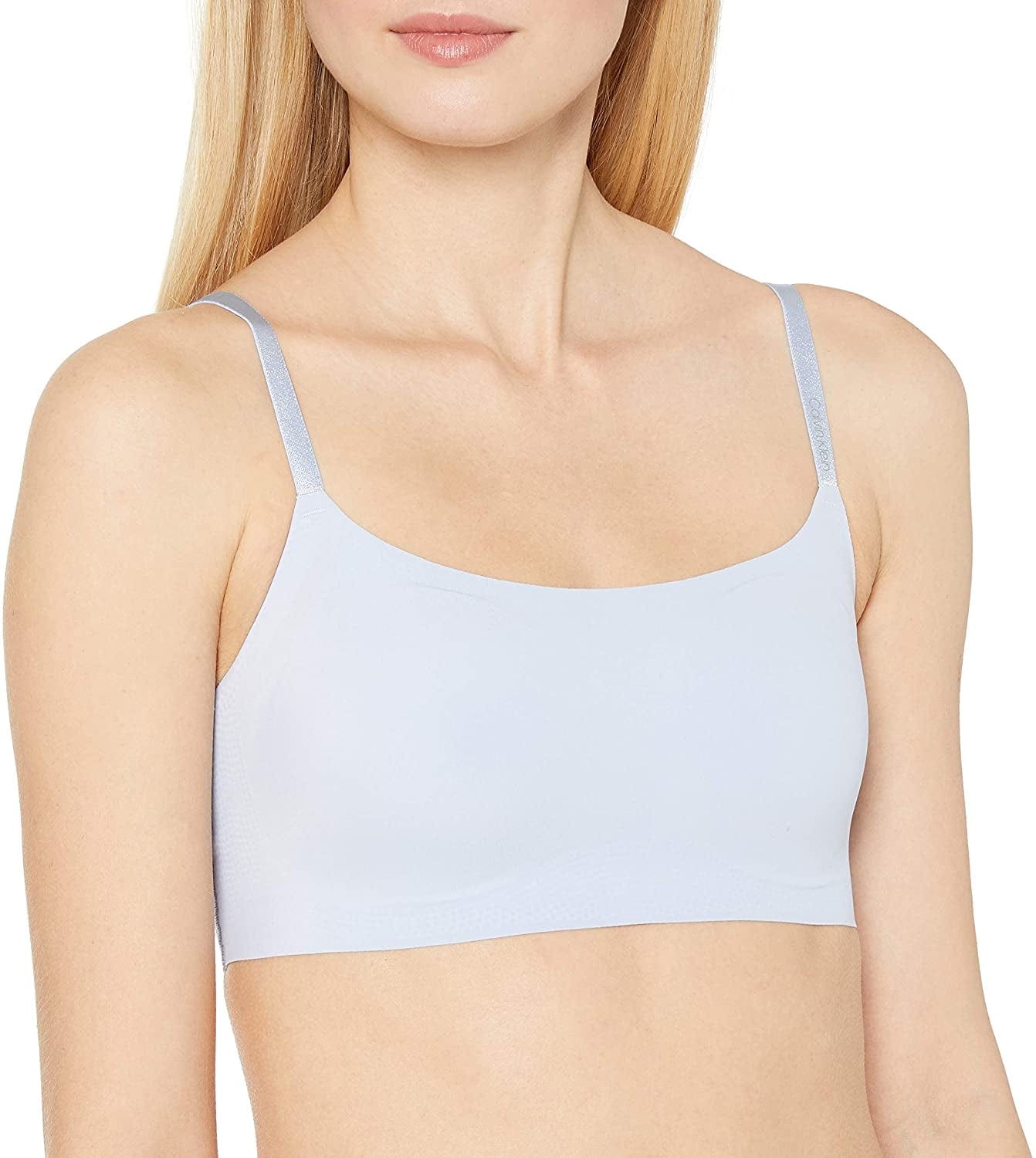 Calvin Klein Women'S Invisibles Comfort Seamless Wireless Skinny Strap Retro Bralette Bra