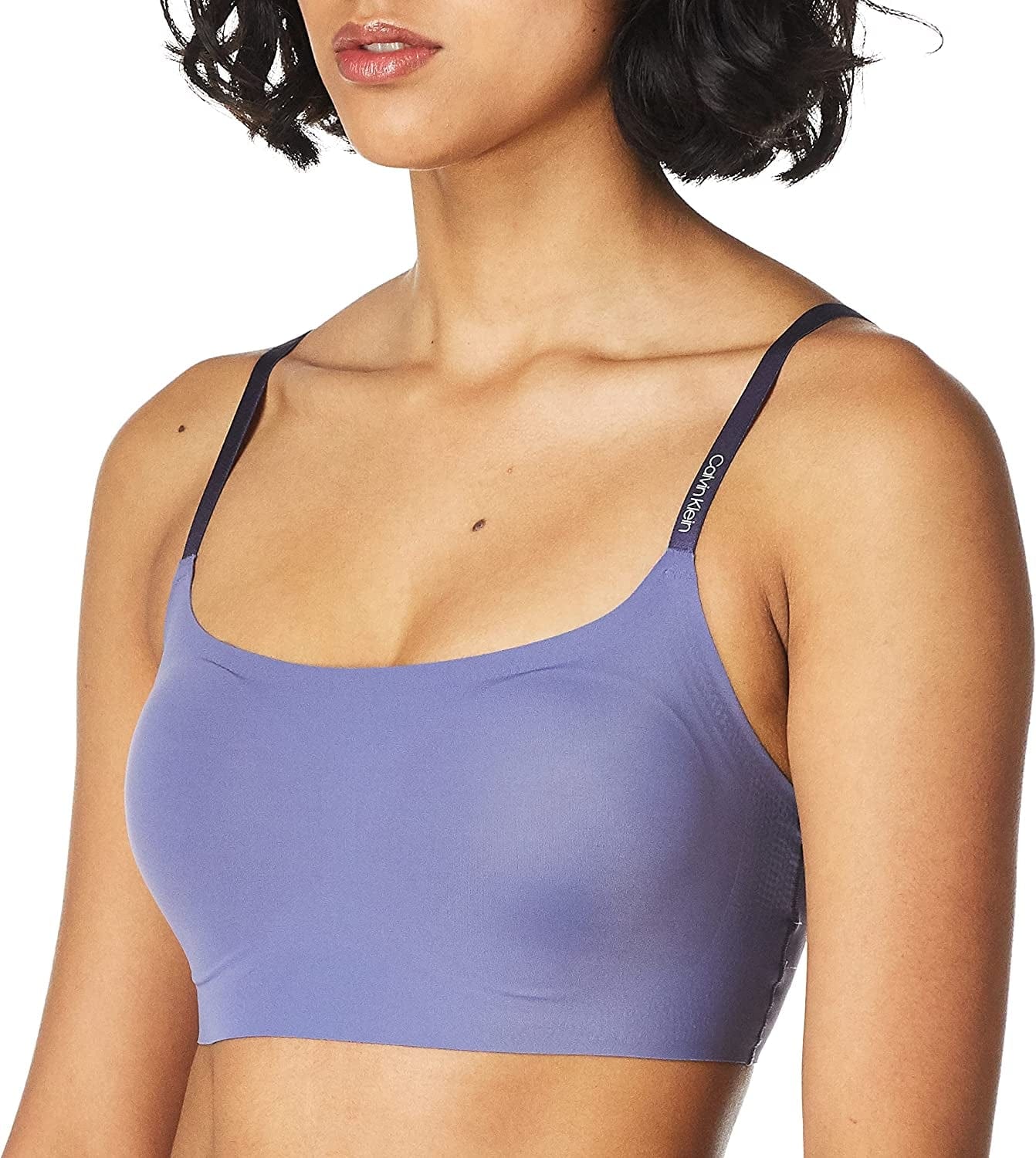 Calvin Klein Women'S Invisibles Comfort Seamless Wireless Skinny Strap Retro Bralette Bra