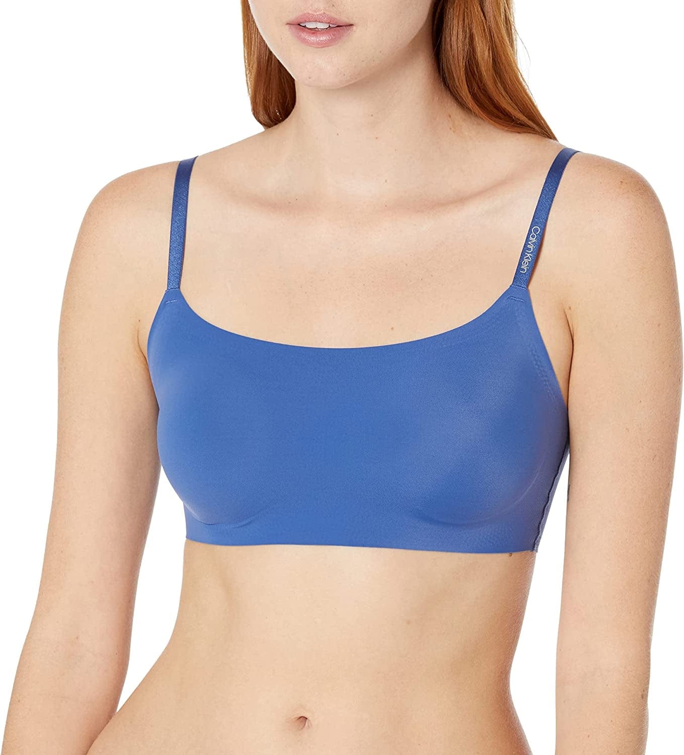 Calvin Klein Women'S Invisibles Comfort Seamless Wireless Skinny Strap Retro Bralette Bra