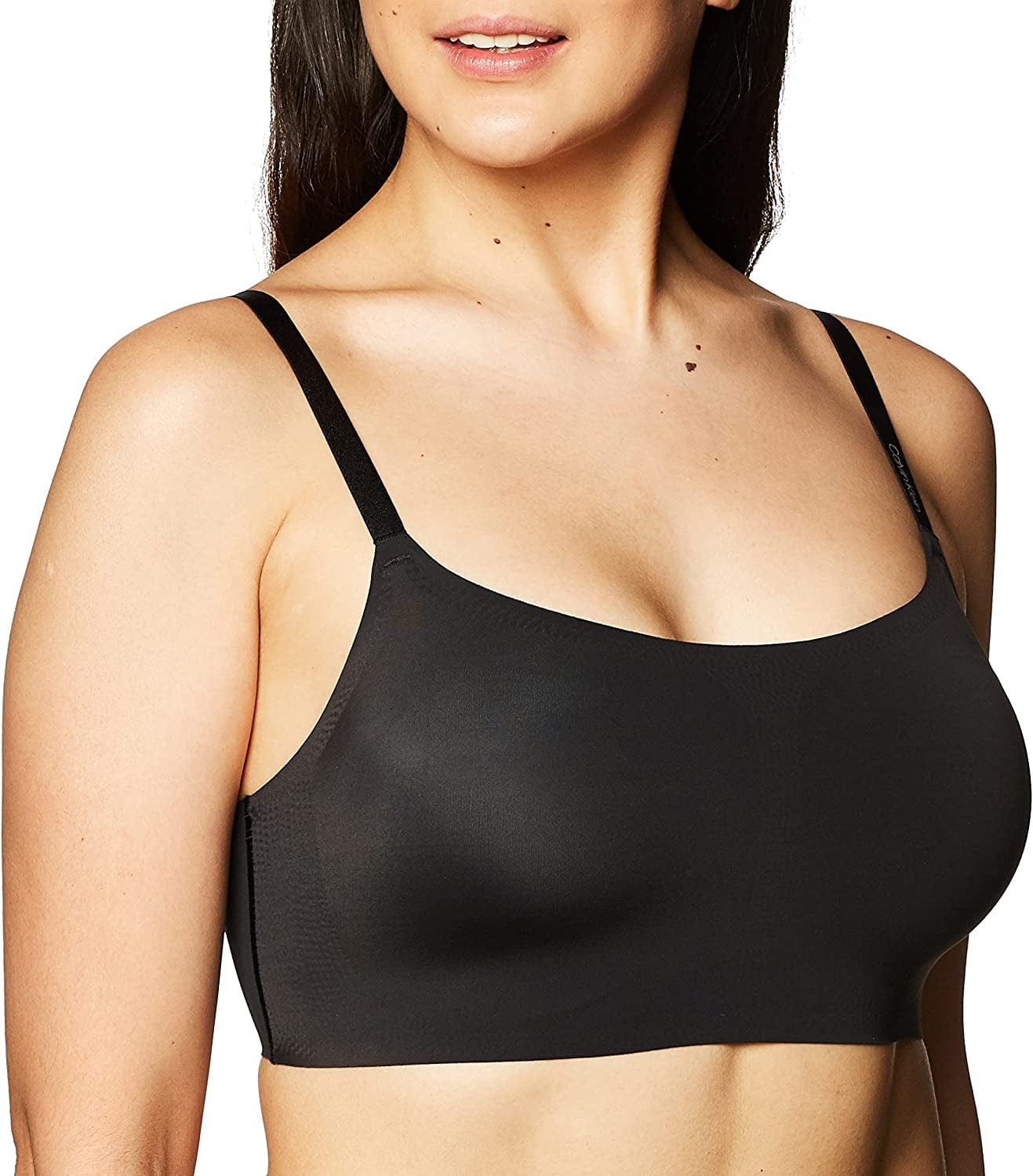 Calvin Klein Women'S Invisibles Comfort Seamless Wireless Skinny Strap Retro Bralette Bra