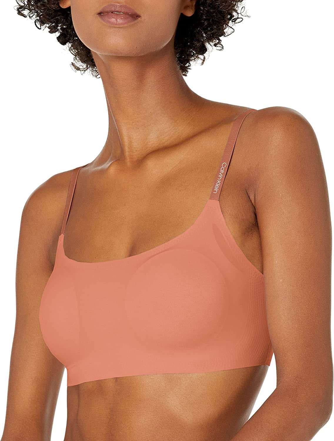 Calvin Klein Women'S Invisibles Comfort Seamless Wireless Skinny Strap Retro Bralette Bra