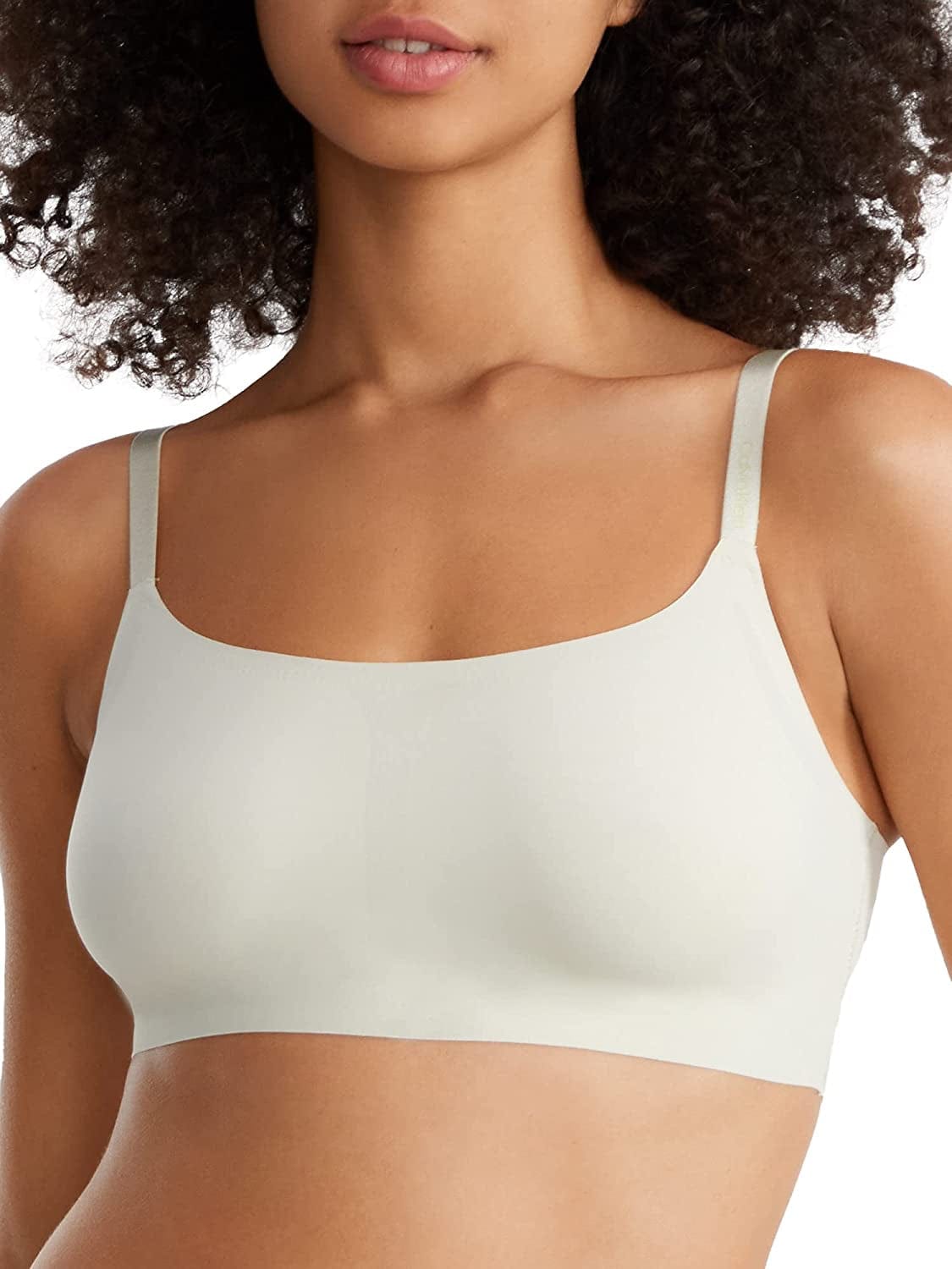 Calvin Klein Women'S Invisibles Comfort Seamless Wireless Skinny Strap Retro Bralette Bra
