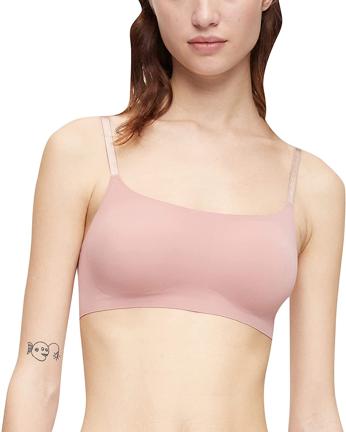 Calvin Klein Women'S Invisibles Comfort Seamless Wireless Skinny Strap Retro Bralette Bra