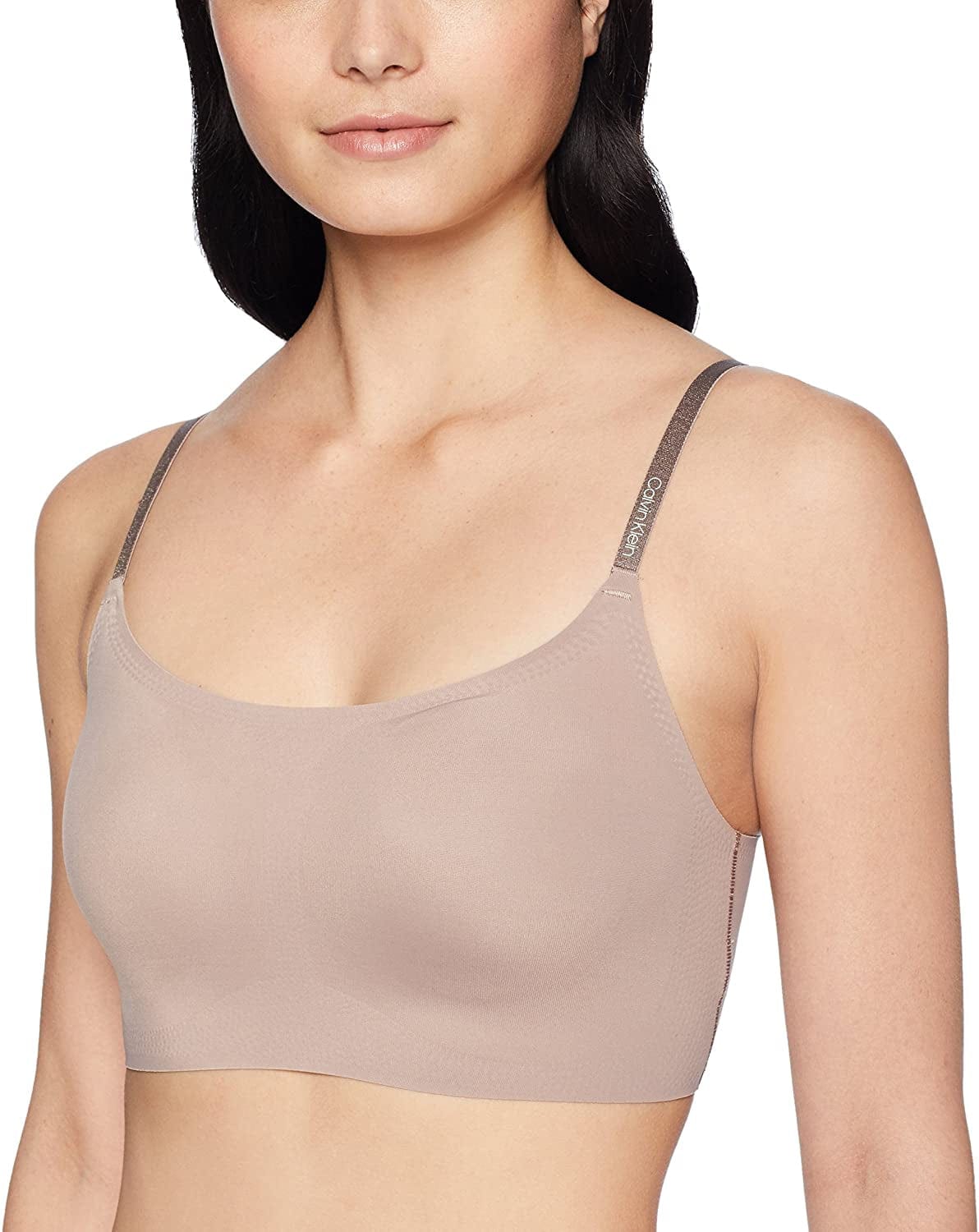 Calvin Klein Women'S Invisibles Comfort Seamless Wireless Skinny Strap Retro Bralette Bra