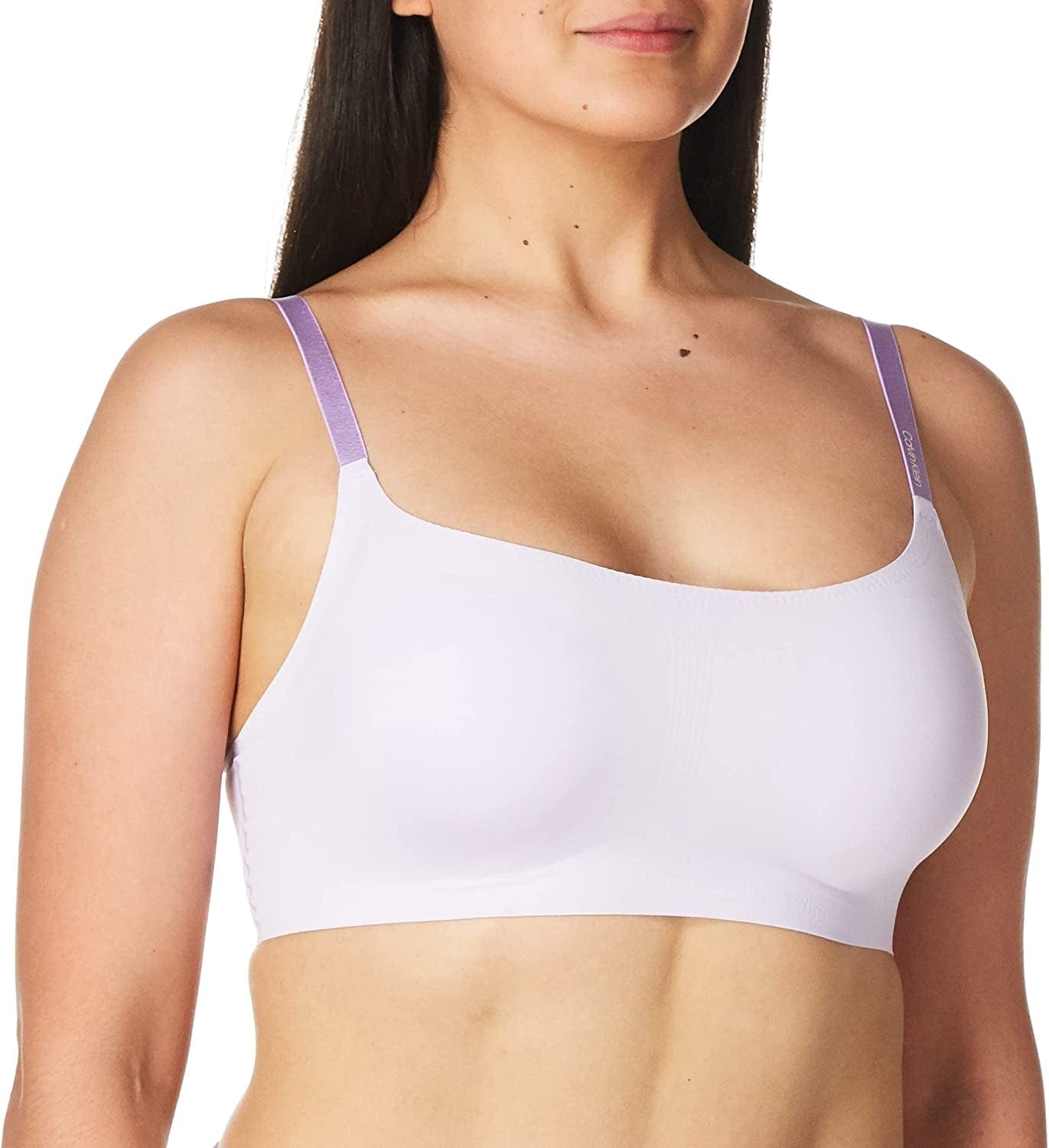 Calvin Klein Women'S Invisibles Comfort Seamless Wireless Skinny Strap Retro Bralette Bra