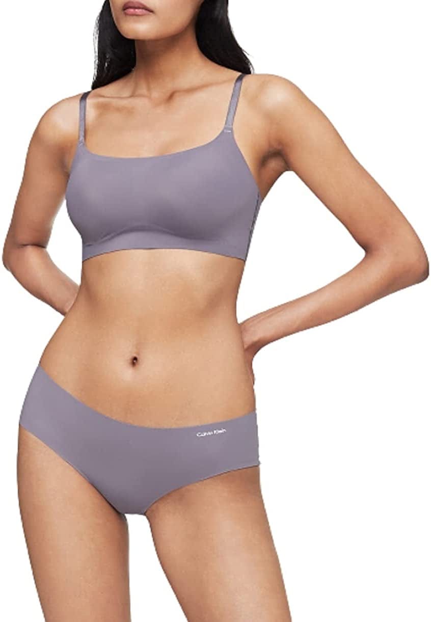 Calvin Klein Women'S Invisibles Comfort Seamless Wireless Skinny Strap Retro Bralette Bra