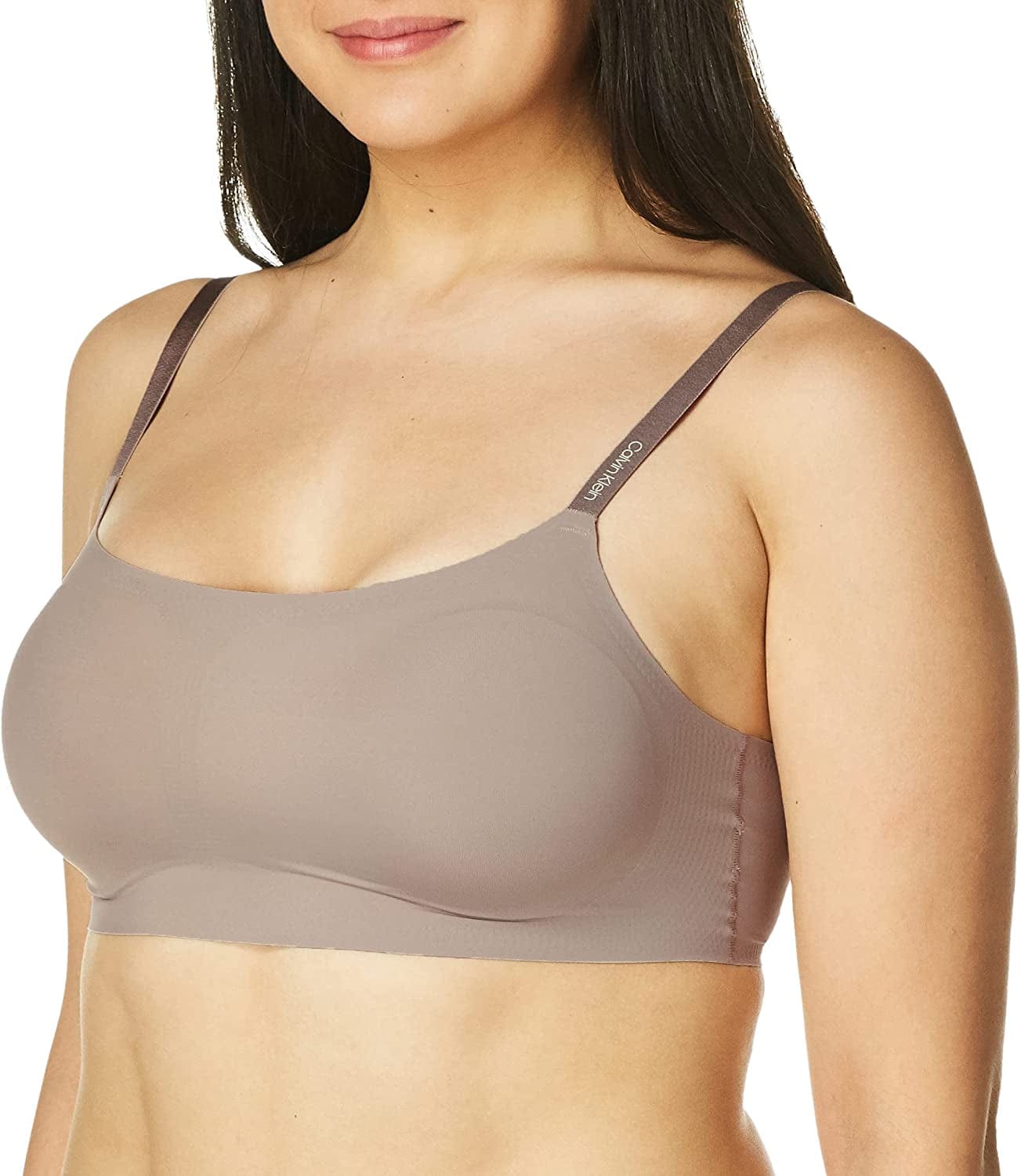 Calvin Klein Women'S Invisibles Comfort Seamless Wireless Skinny Strap Retro Bralette Bra