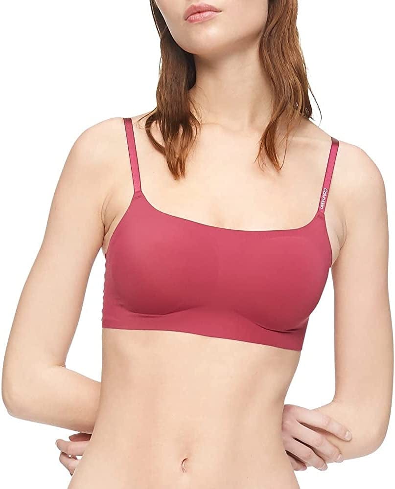 Calvin Klein Women'S Invisibles Comfort Seamless Wireless Skinny Strap Retro Bralette Bra