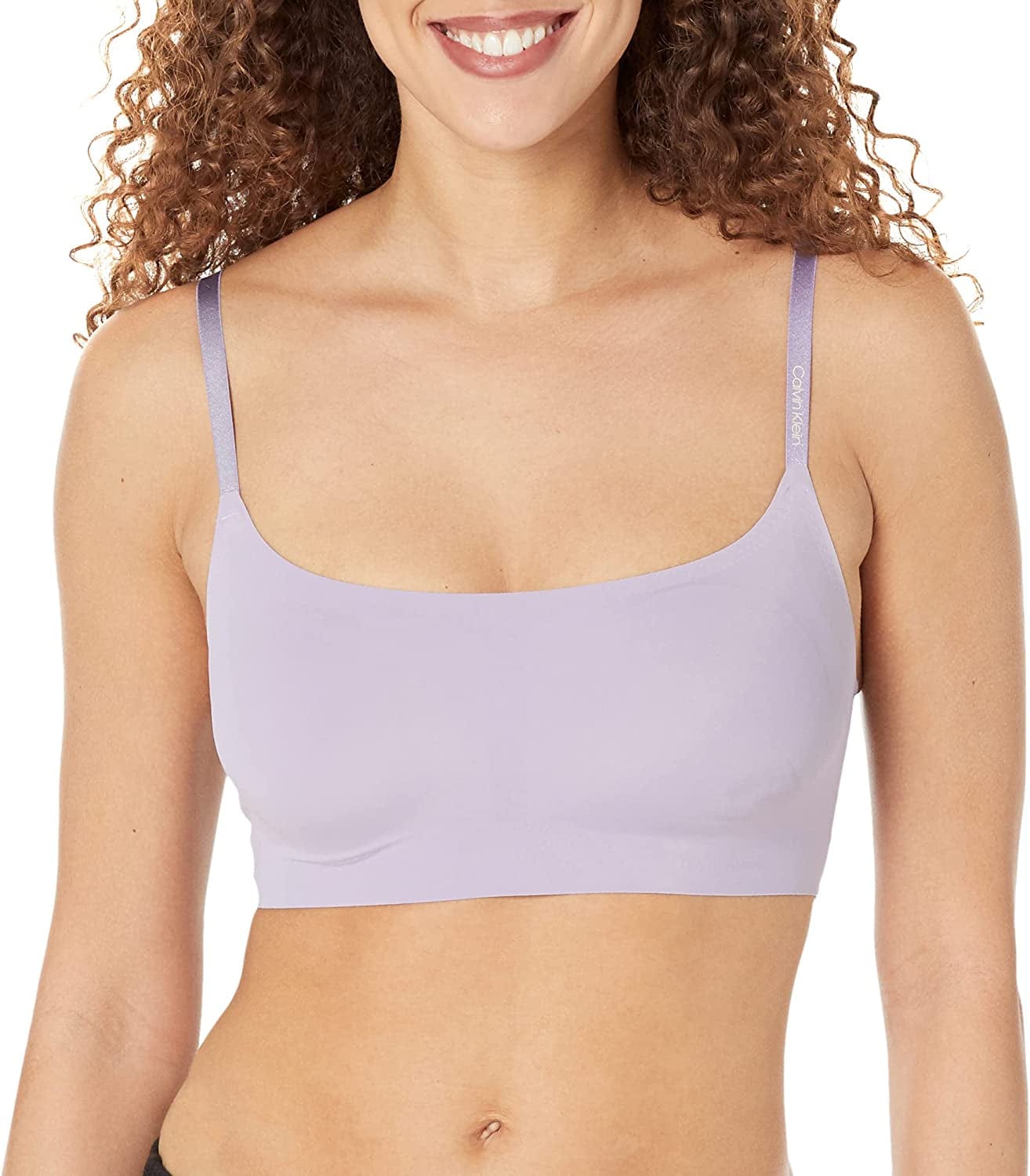 Calvin Klein Women'S Invisibles Comfort Seamless Wireless Skinny Strap Retro Bralette Bra