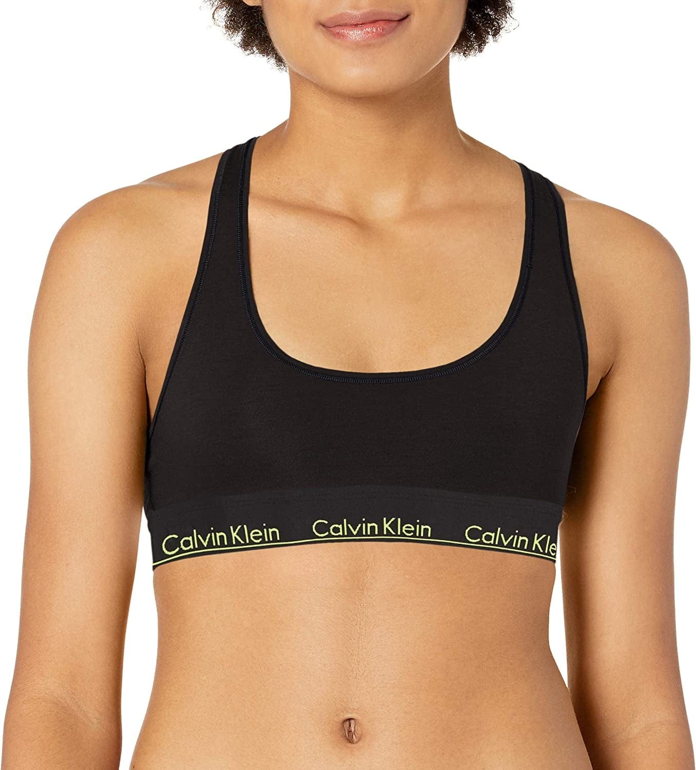 Calvin Klein Women'S Modern Cotton Bralette Black W/Black Direct Green / Large