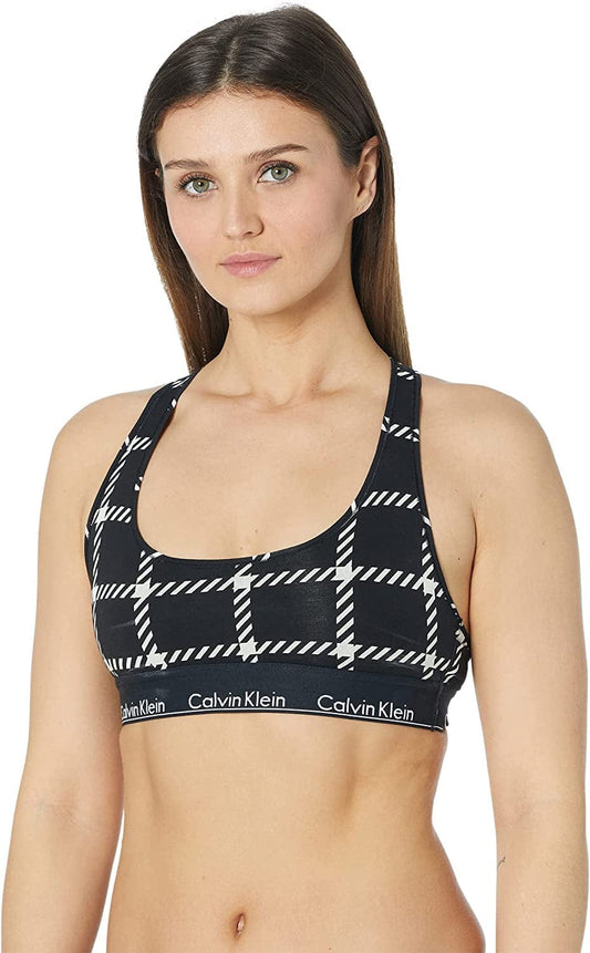 Calvin Klein Women'S Modern Cotton Bralette Men's Windowpane_black / Medium